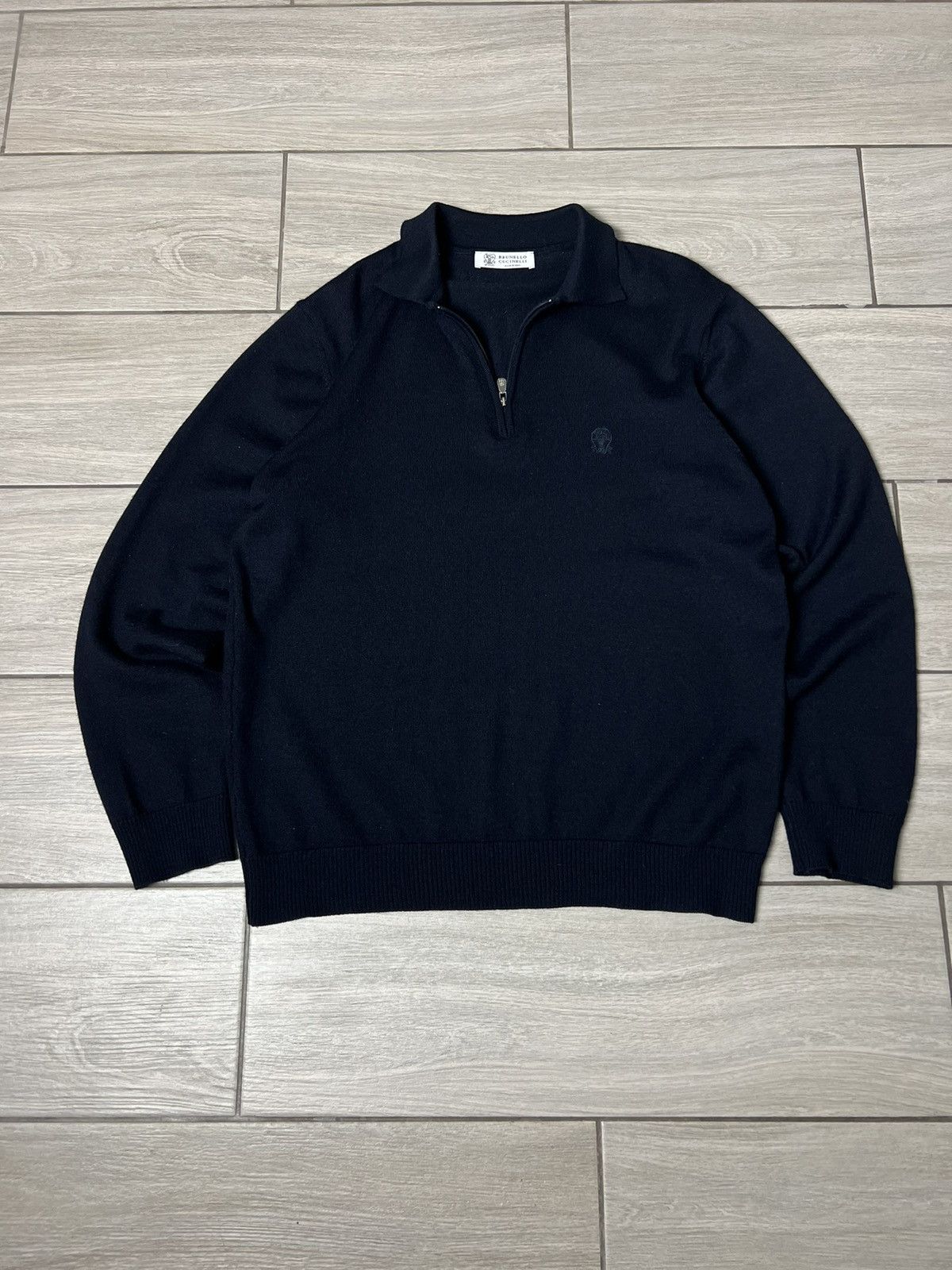 Brunello Cucinelli Brunello Cucinelli Wool Pullover Zip Old Money L Size Size US L / EU 52-54 / 3 - 6 Thumbnail