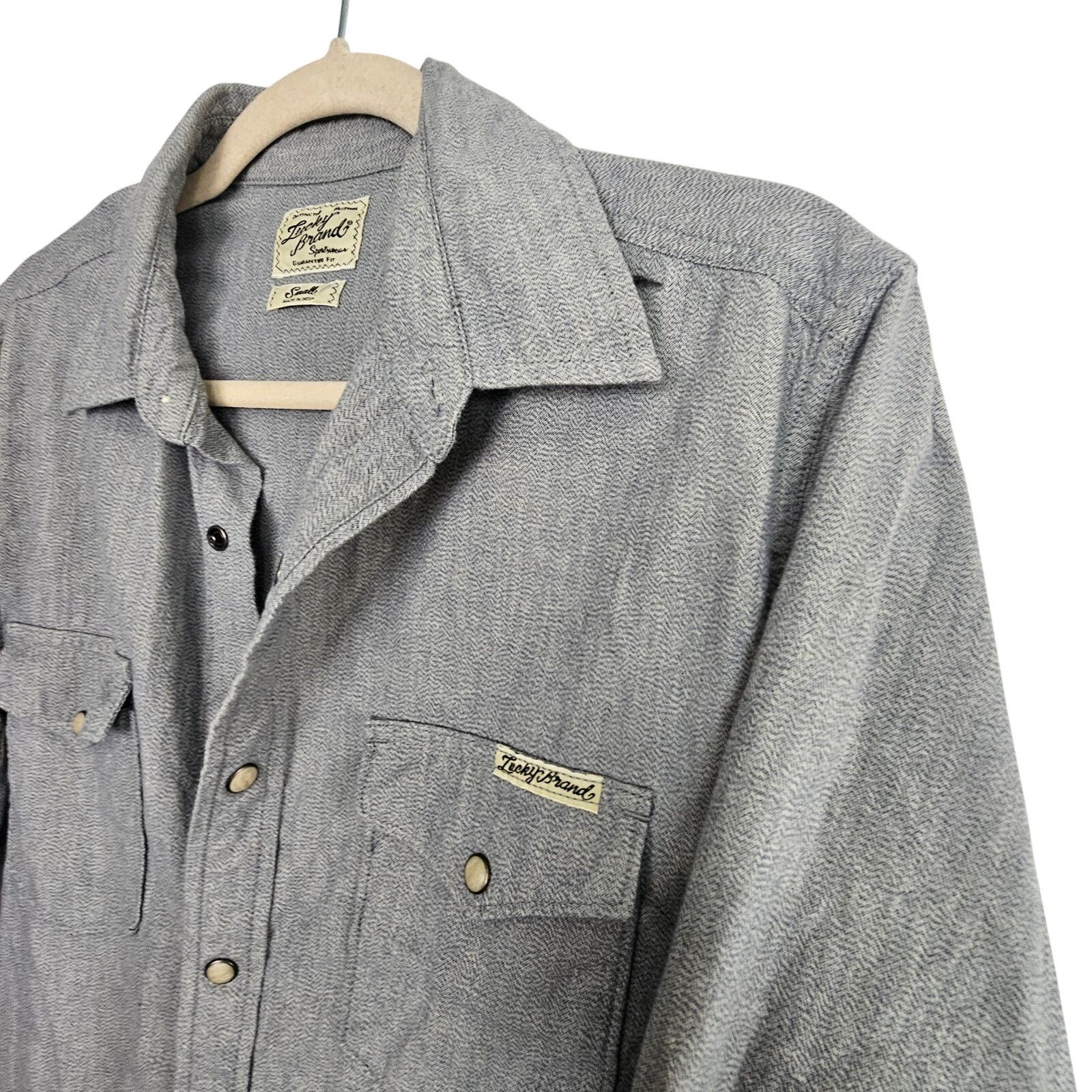 Lucky Brand Lucky Brand Western Shirt Snap Front Long Sleeve Men S Gray Size US S / EU 44-46 / 1 - 5 Thumbnail