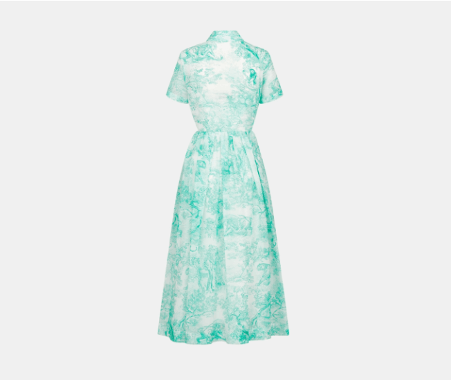 Dior o1w1db10925 441R81 Mid-Length Shirtdress in White/Aquamarina Size XS / US 0-2 / IT 36-38 - 2 Thumbnail