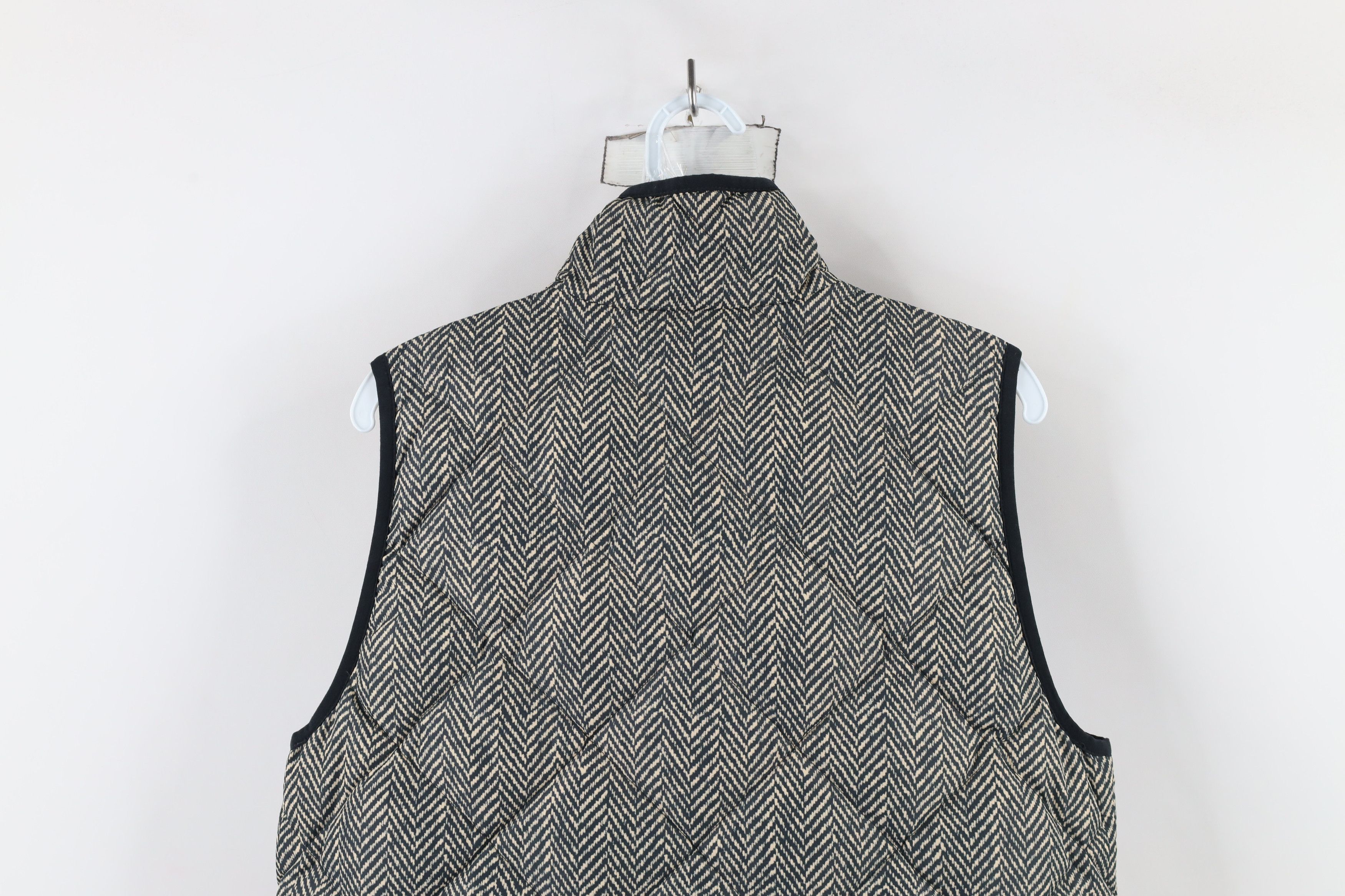 J.Crew × Vintage J Crew Herringbone Duck Down Full Zip Puffer Vest Jacket Size M / US 6-8 / IT 42-44 - 11 Thumbnail