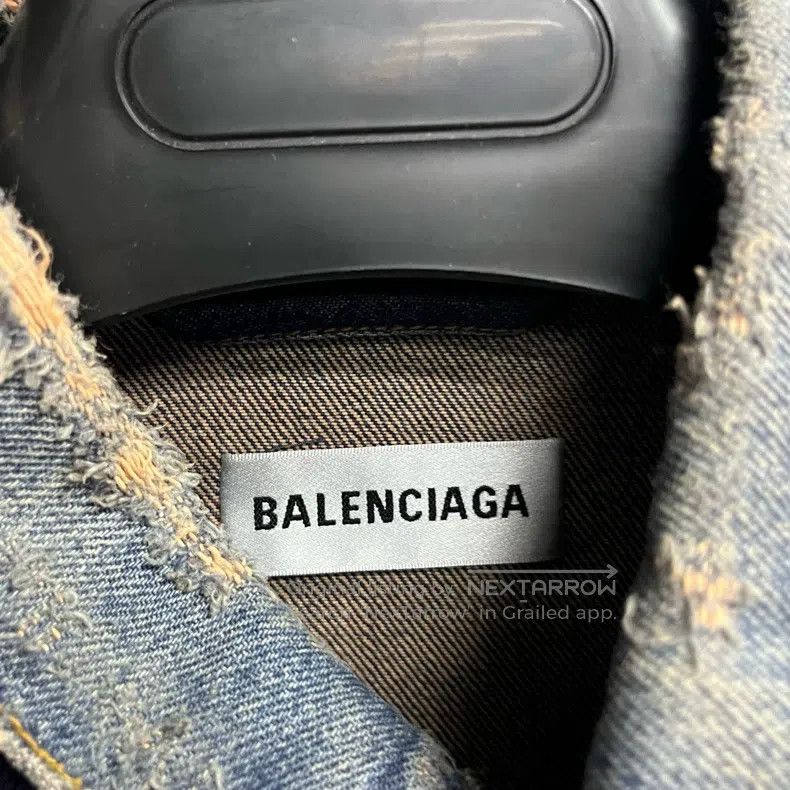 Balenciaga Balenciaga Denim jacket with logo front and back Size XXS / US 00 / IT 34 - 4 Thumbnail