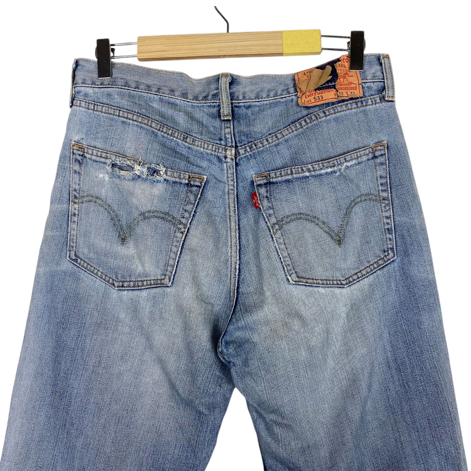 Levi's 💥VTG LEVIS 533 DESTROYED DENIM JEANS Size US 33 - 9 Thumbnail