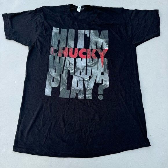 Other NEW CHUCKY HI I’M CHUCKY WANNA PLAY BLACK T-SHIRT SZ LARGE L Size US L / EU 52-54 / 3 - 2 Thumbnail