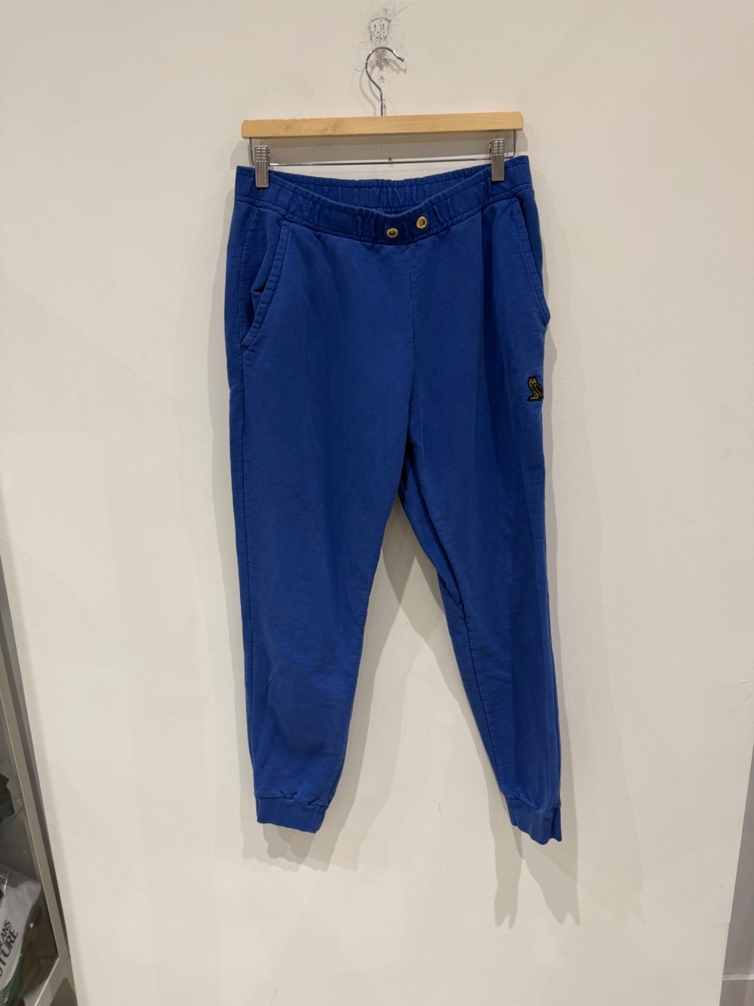 October's Very Own OVO Small Embroidered Owl Logo Sweatpants Blue Size US 34 / EU 50 - 1 Thumbnail