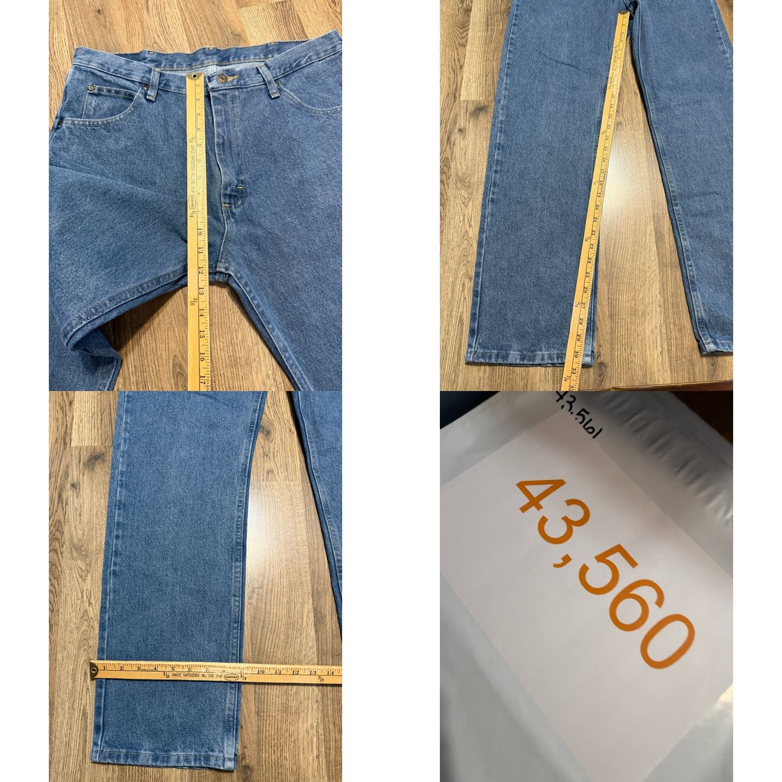 Wrangler Wrangler Jeans Men's 36x32 Blue Denim Straight Leg Pockets Medium Wash Shirt? Size US 36 / EU 52 - 8 Thumbnail