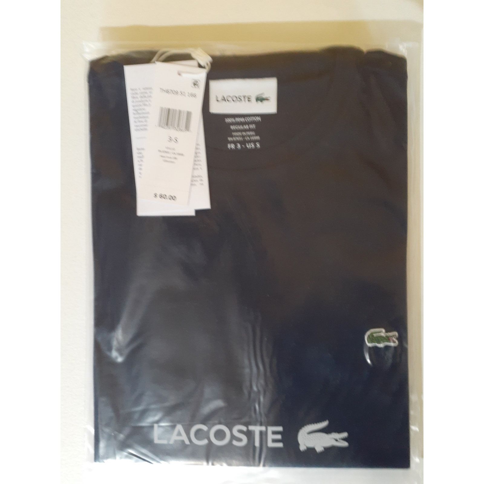 Lacoste Lacoste Men's Cotton Pima Jersey T-Shirt Navy Blue Small Size US S / EU 44-46 / 1 - 2 Thumbnail