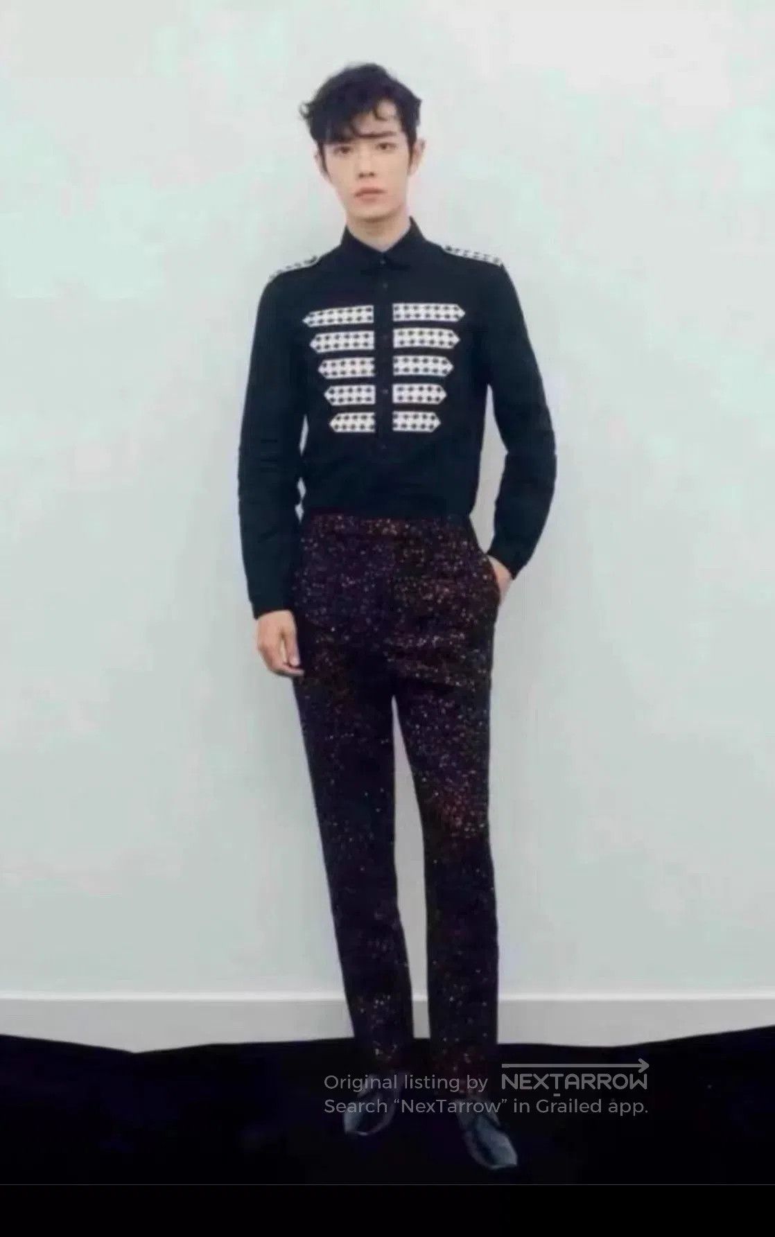 Saint Laurent Paris Saint Laurent YSL Black Striped Military Shirt. Size US M / EU 48-50 / 2 - 9 Thumbnail