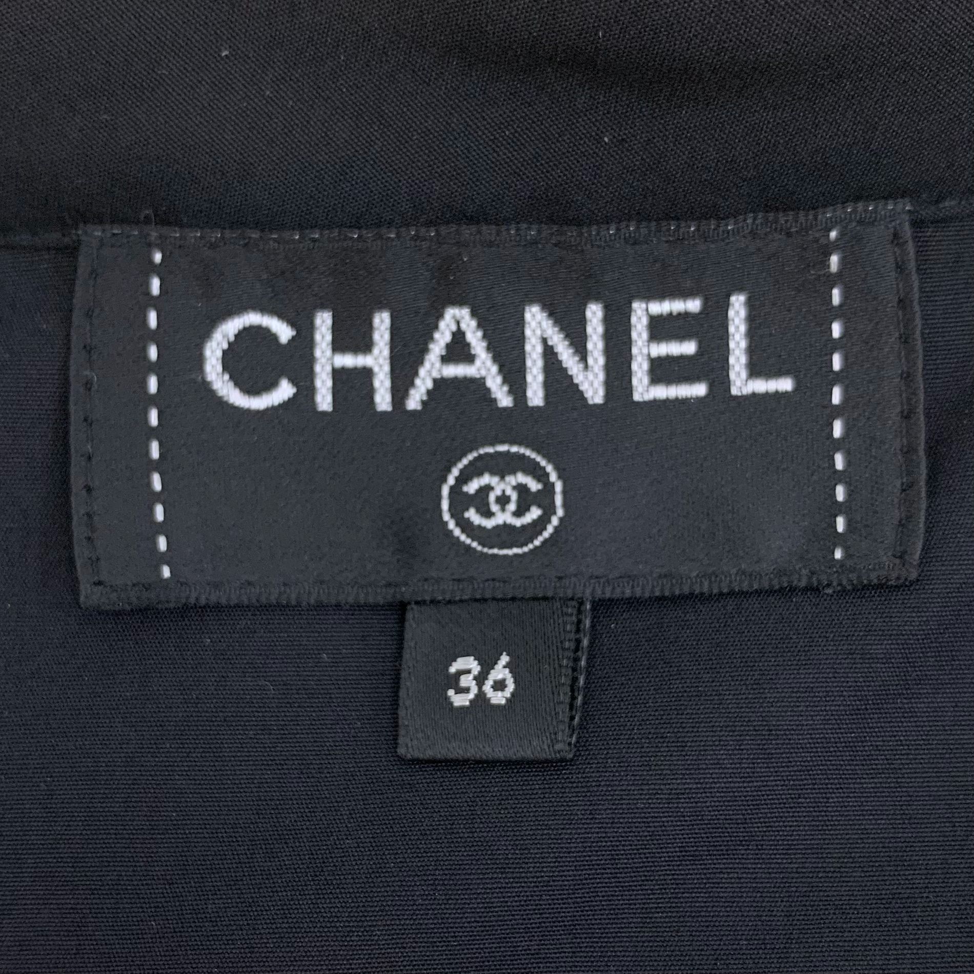 Chanel Chanel Black Camellia Embroidered Sleeveless Shirt Single-Br Size XS / US 0-2 / IT 36-38 - 2 Thumbnail
