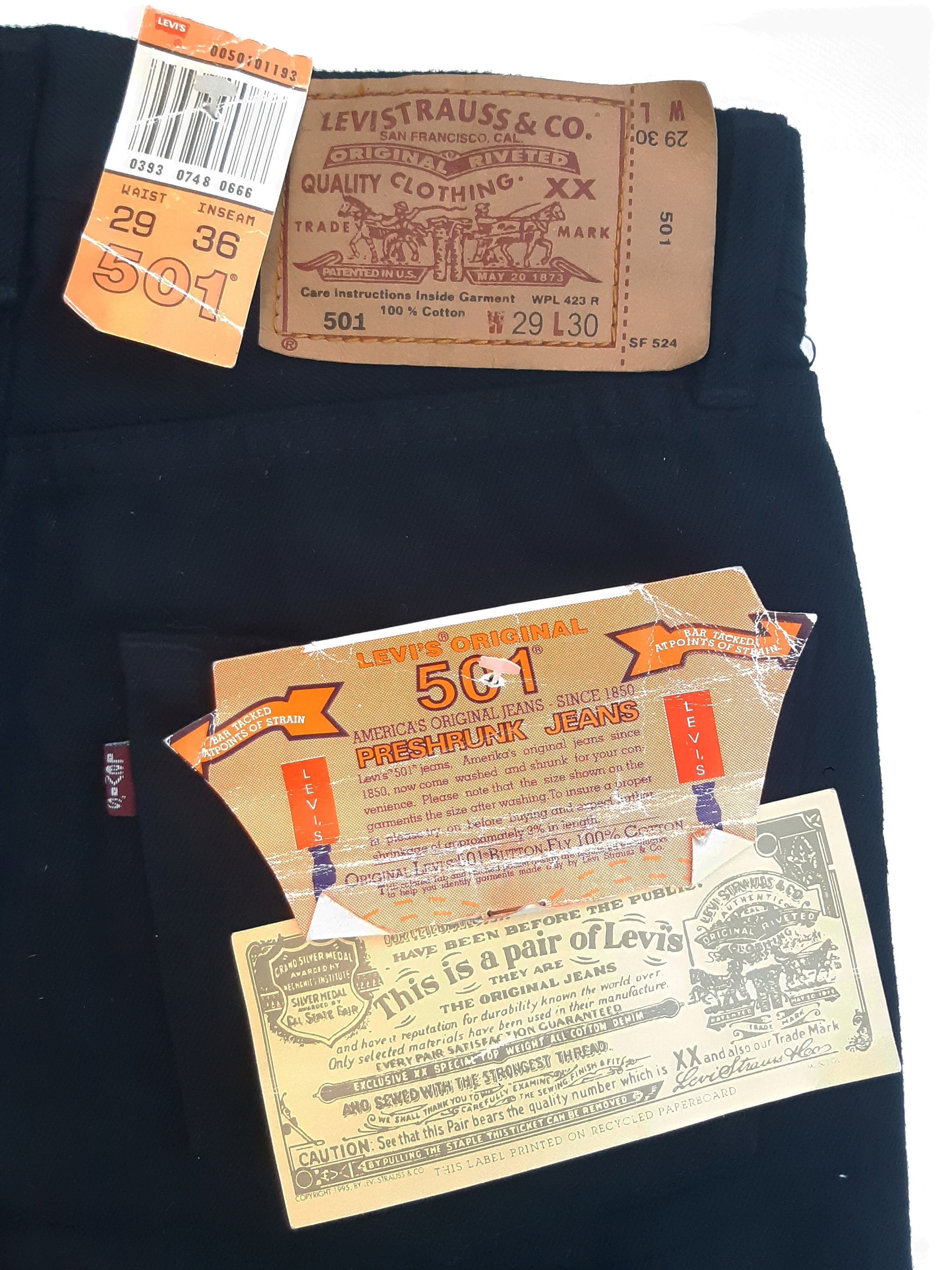 Levi's Vintage 90s LEVIS 501 Original Fit USA size W29/L36 NWT Size 29" - 6 Thumbnail