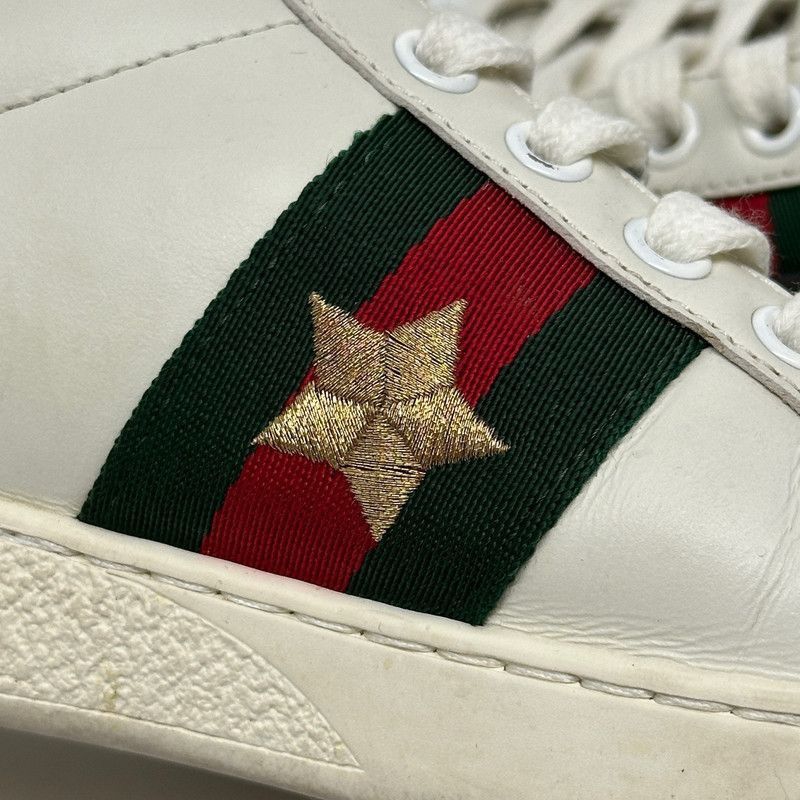 Gucci Gucci Ace Leather Sneakers with Pineapple Embroidery Size US 5 / IT 35 - 5 Thumbnail