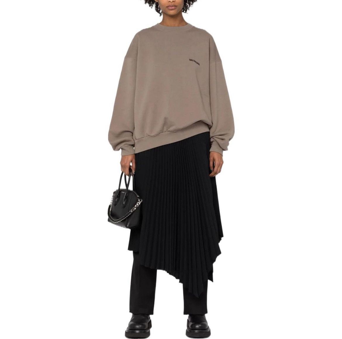 Balenciaga Balenciaga Brown Logo Letter Crew Neck Sweatshirt K26WX Size US S / EU 44-46 / 1 - 8 Thumbnail