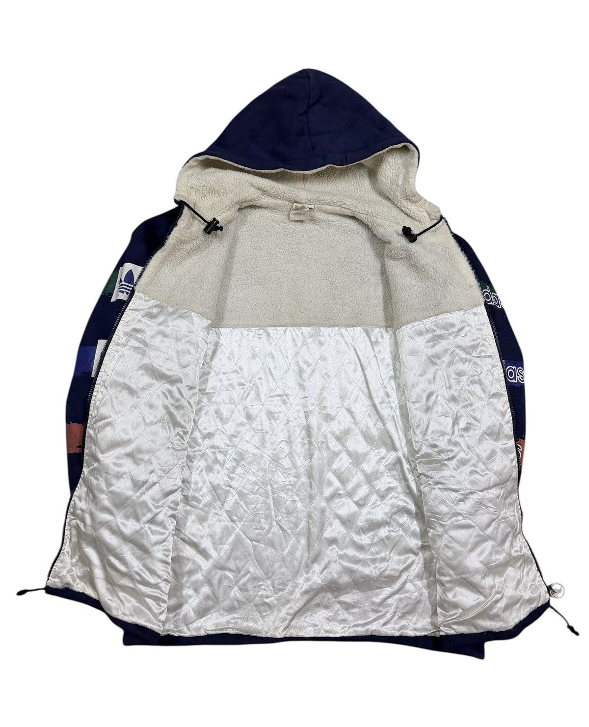 Adidas Vtg🌟Adidas Big Logo Sherpa Inner Hoodies Zipper Jacket Size US M / EU 48-50 / 2 - 3 Thumbnail