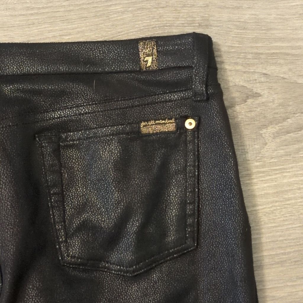 7 For All Mankind 7 for all mankind faux leather black pants size 28 Size 28" / US 6 / IT 42 - 4 Thumbnail