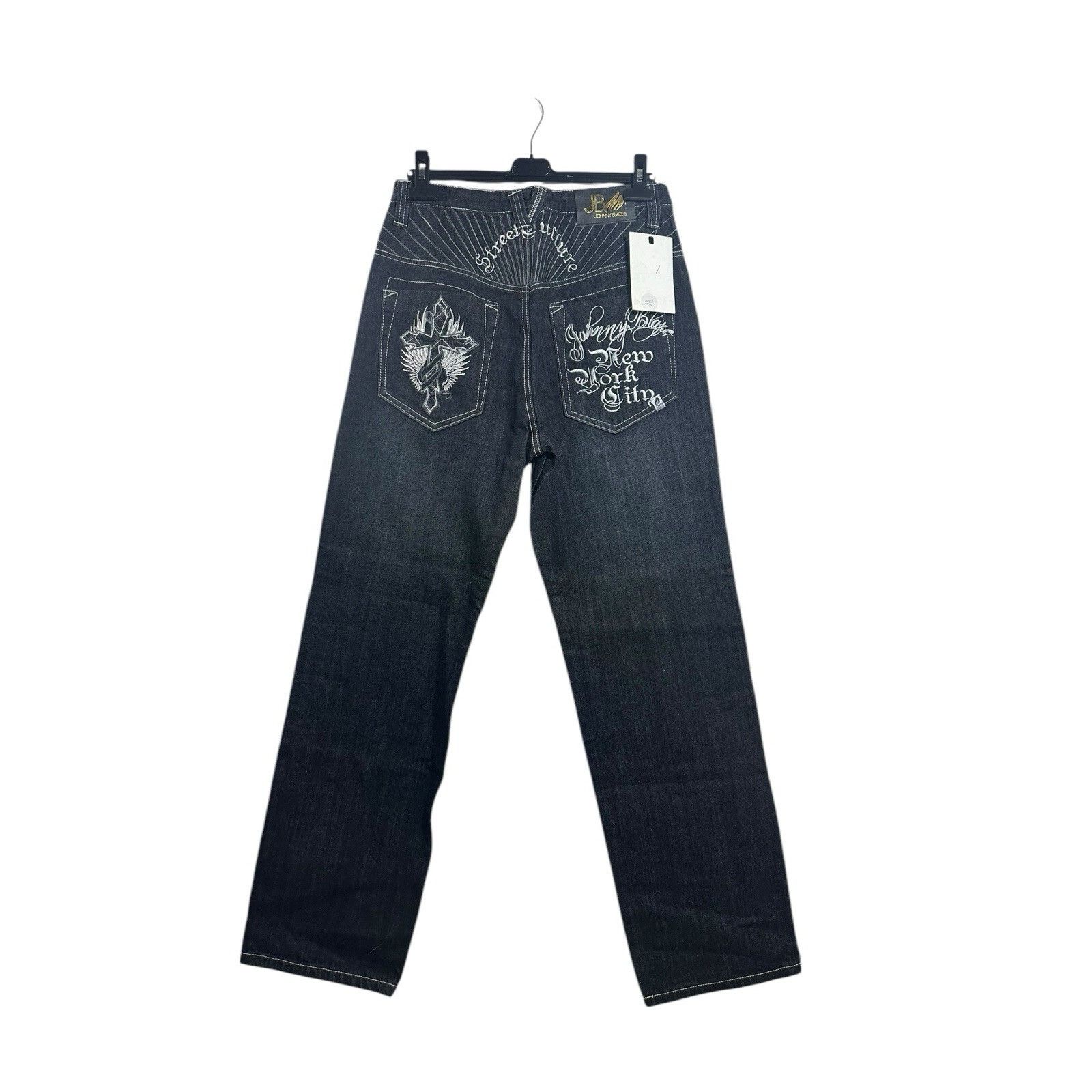 Other Vintage Johnny Blaze Chrome Hearts Cross Denim Jeans Y2K Hip Size US 34 / EU 50 - 3 Thumbnail