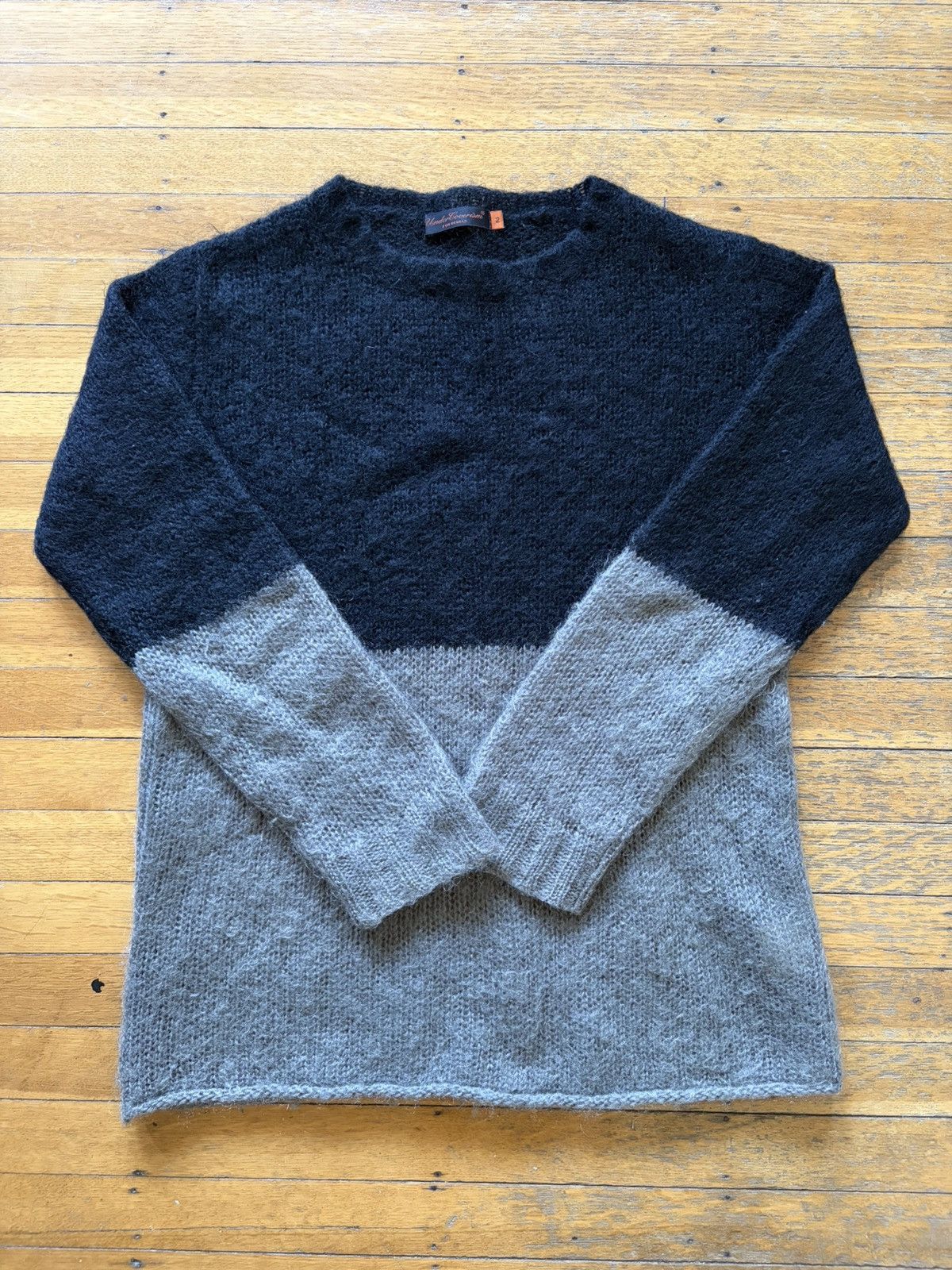 Undercover Undercoverism For Rebels Black/Grey Split Mohair Sweater Size US M / EU 48-50 / 2 - 1 Thumbnail
