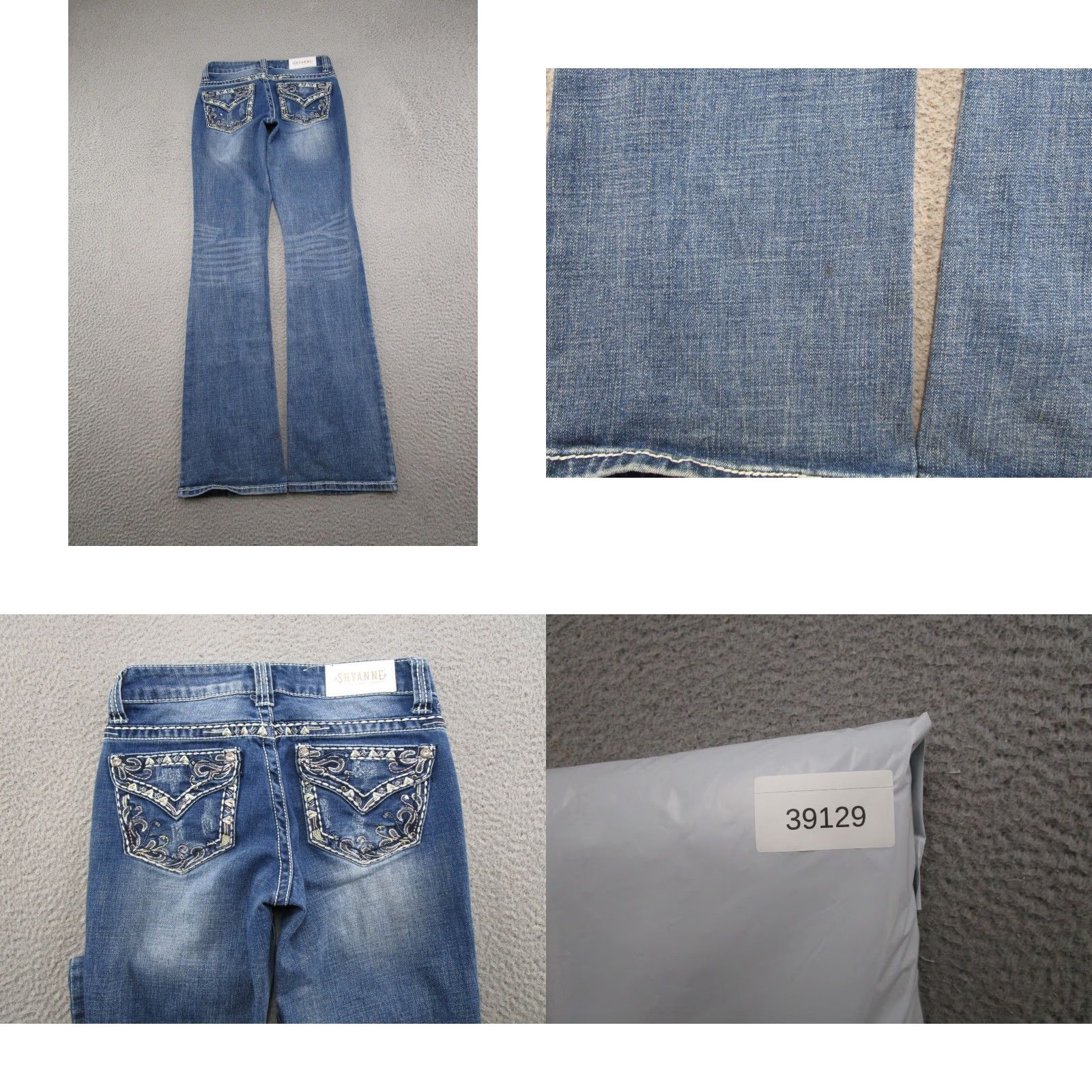 Vintage Shyanne Womens Bootcut Jeans Size 25 Long Read Blue Stretch Denim Cotton Spandex 5-Pocket Size 42" / US 20 - 9 Thumbnail