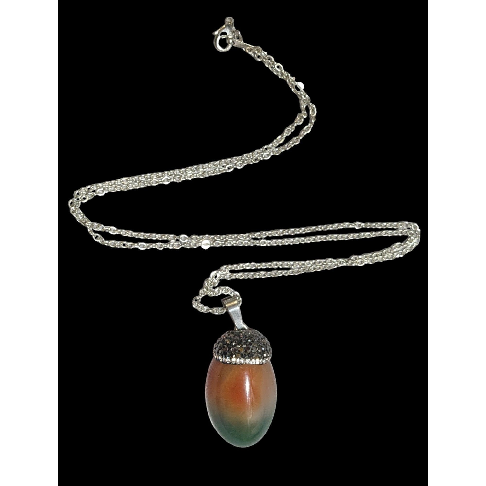 Other Orange And Green Rhinestone Capped Gemstone Necklace Size ONE SIZE - 1 Thumbnail