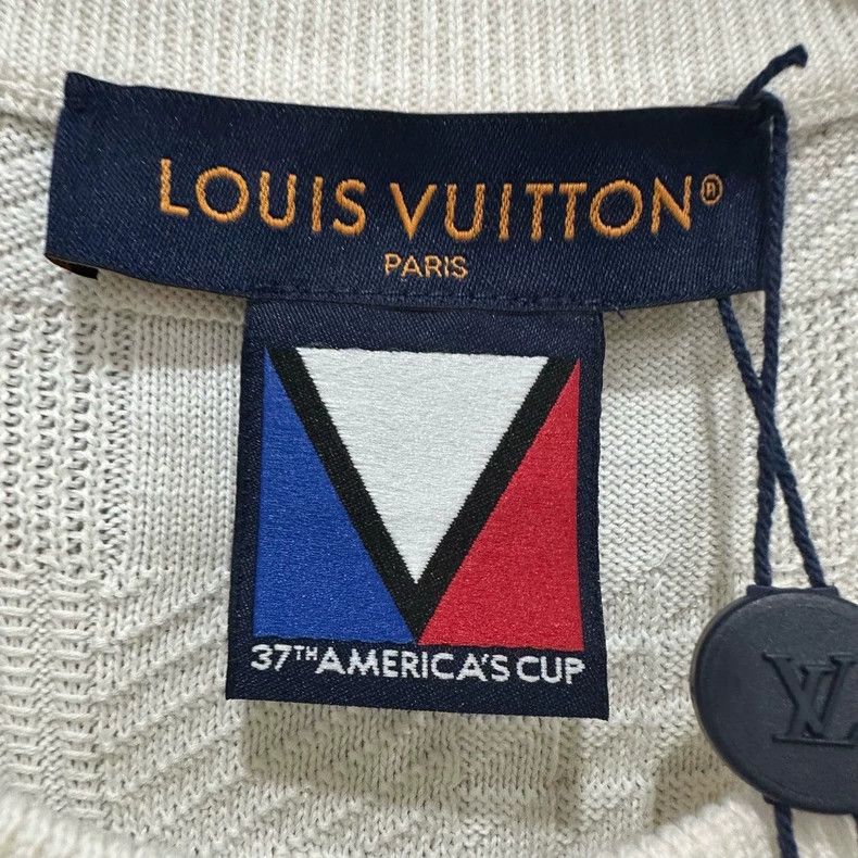 Louis Vuitton Louis Vuitton White Checkerboard Logo Short Sleeve Size US L / EU 52-54 / 3 - 3 Thumbnail