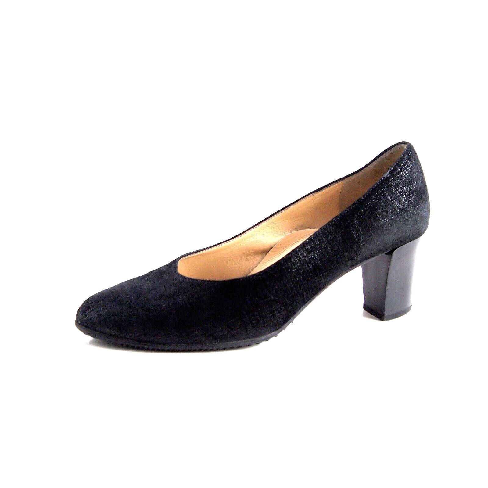 Designer Brunate Mid Heel Pumps Black Textured Leather US 8 EU 38 Size US 8 / IT 38 - 1 Thumbnail