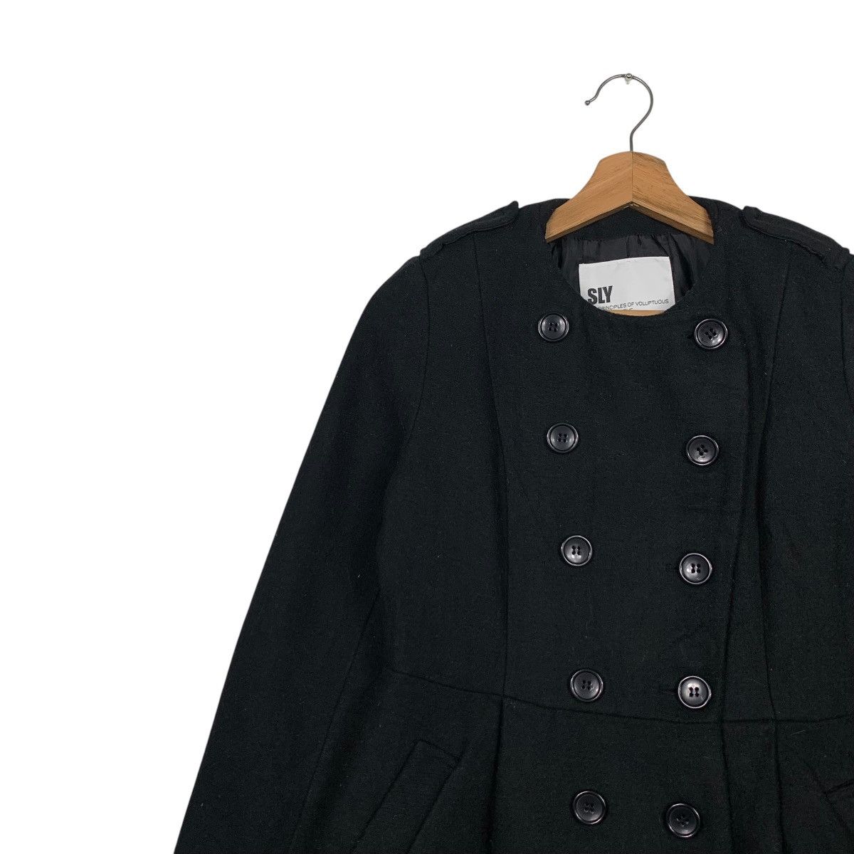Japanese Brand SLY Double Breasted Overcoat #2457-C110 Size S / US 4 / IT 40 - 7 Thumbnail