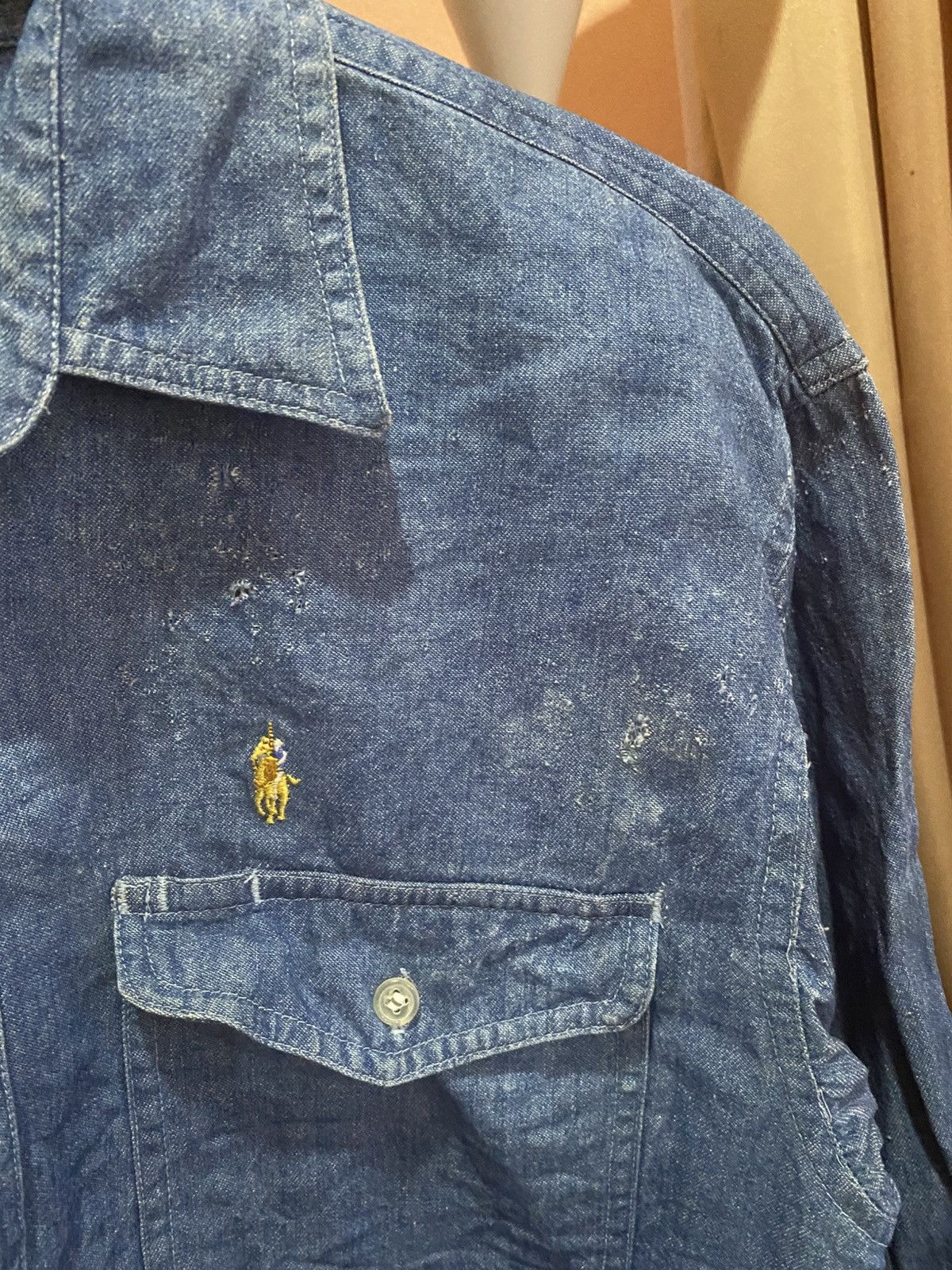 Vintage Vintage Polo Member’s Staff Denim Long Sleeve Shirt Size US M / EU 48-50 / 2 - 6 Thumbnail