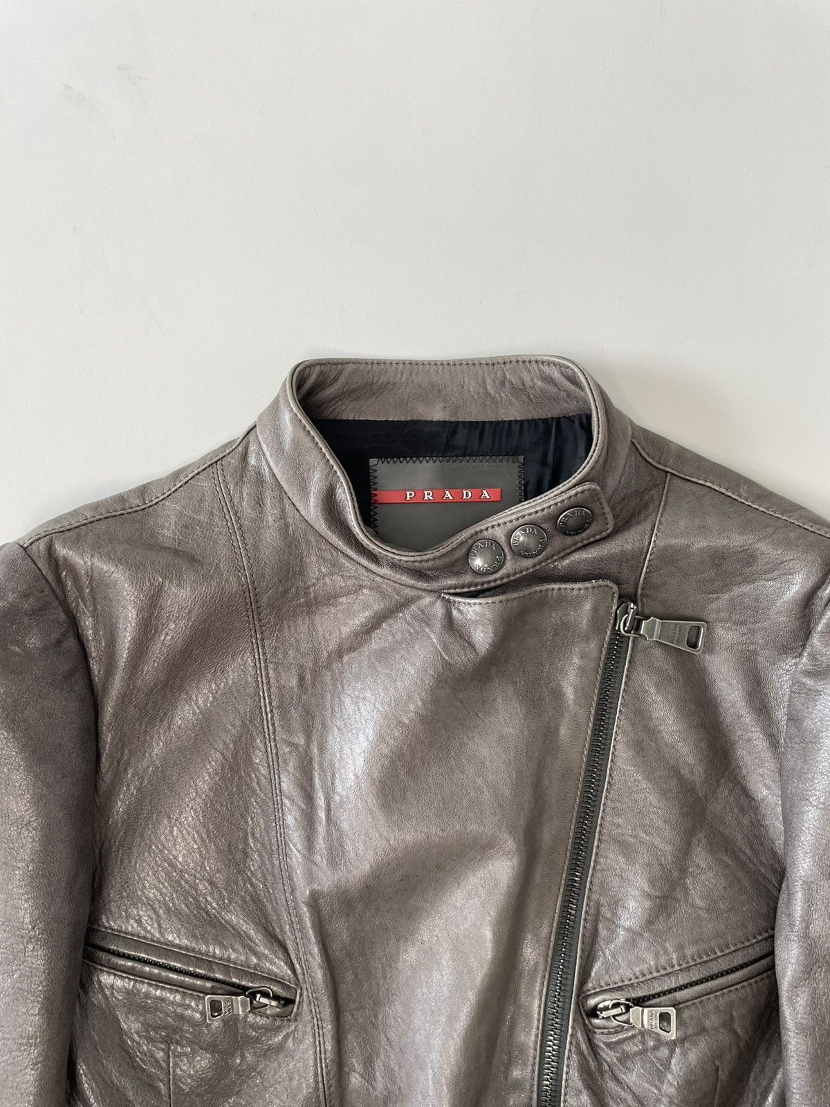 Prada Prada Leather Jacket with velcro straps Size S / US 4 / IT 40 - 2 Thumbnail