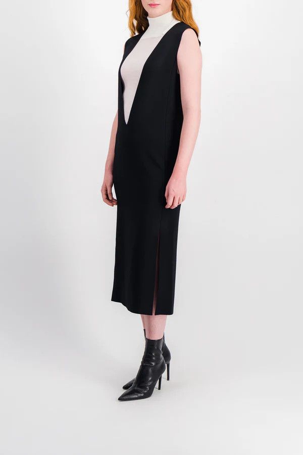 Jil Sander o1y0925 Sleeveless Midi Dress in Black Size XS / US 0-2 / IT 36-38 - 3 Thumbnail