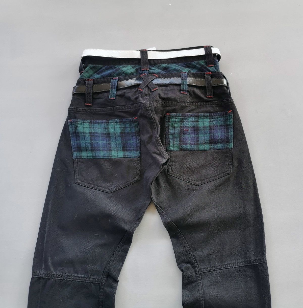 Le Grande Bleu (L.G.B.) Dominate Belt Double Waist Denim Jeans Size US 28 / EU 44 - 5 Thumbnail