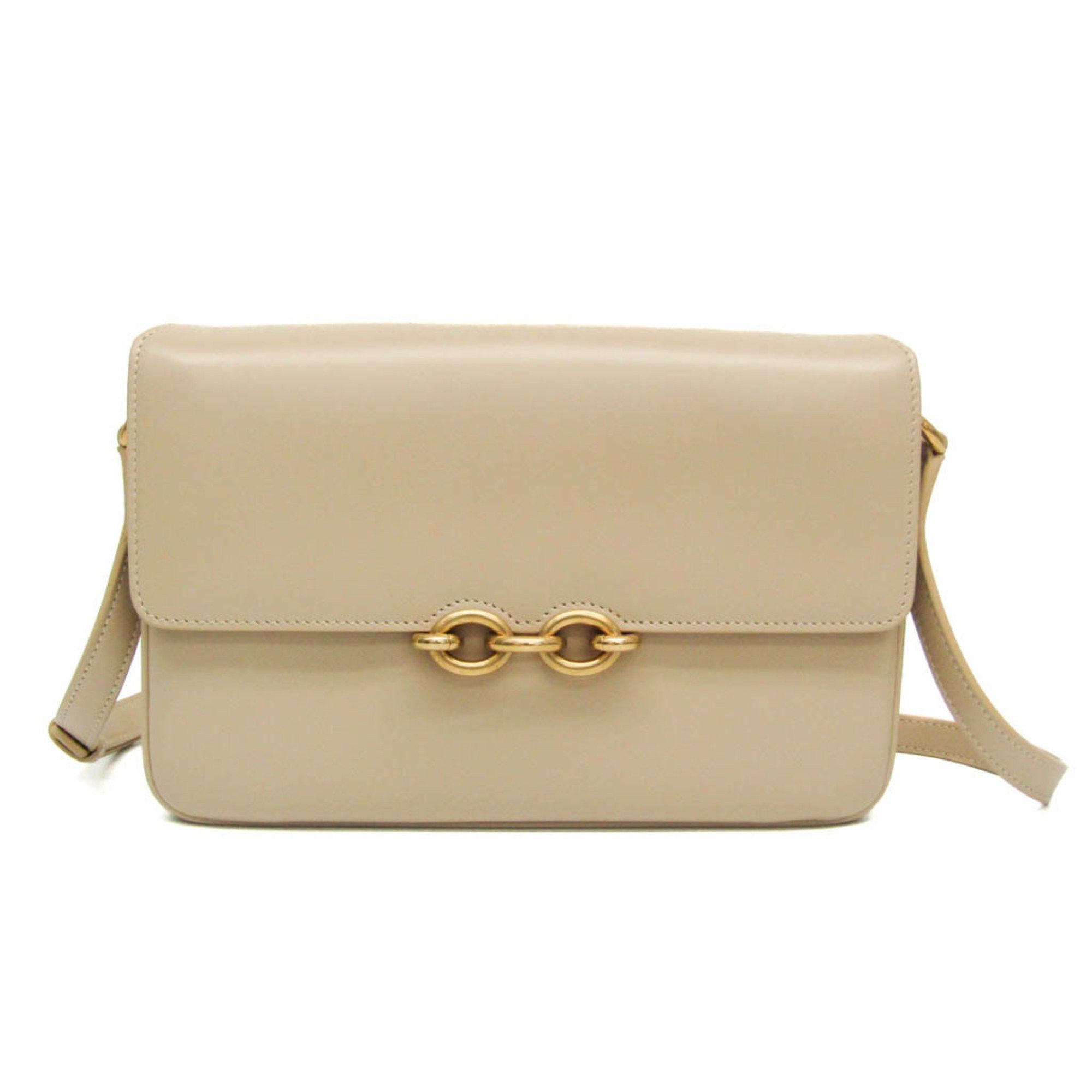 Saint Laurent Paris Saint Laurent Maillon Satchel 649795 Women's Leather Shoulder Bag Beige