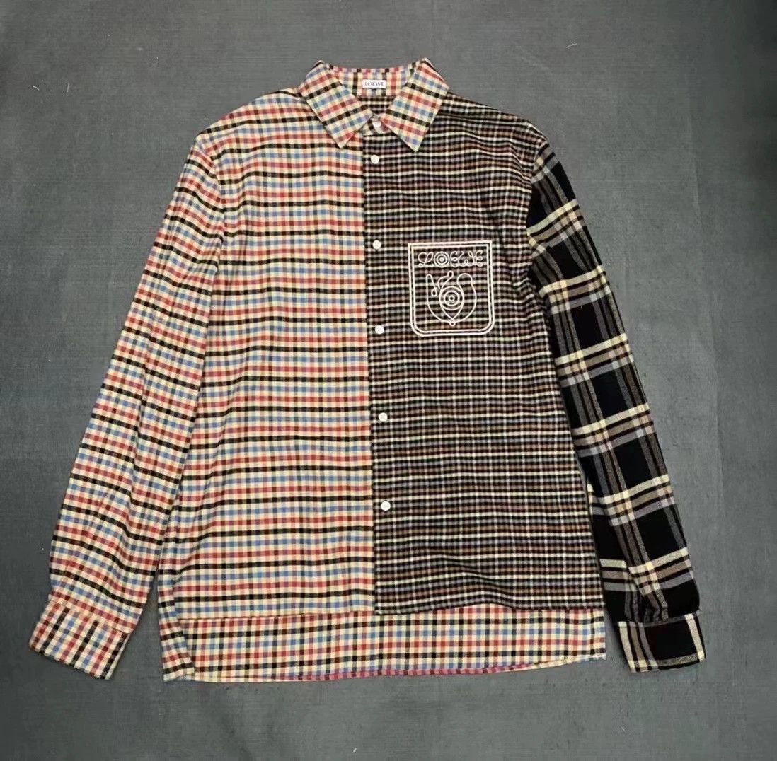 Loewe Loewe 22ss eln patchwork flannel shirt Size US XXS / EU 40 - 1 Thumbnail