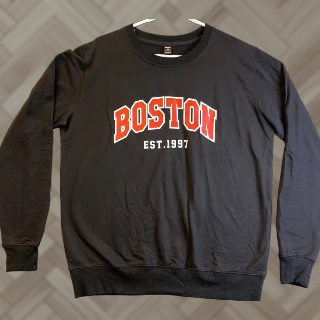 Vintage ROMWE Women Crew Neck Sweatshirt Boston Size M Black Activewear Knit Pullover All Seasons Size M / US 6-8 / IT 42-44 - 1 Thumbnail