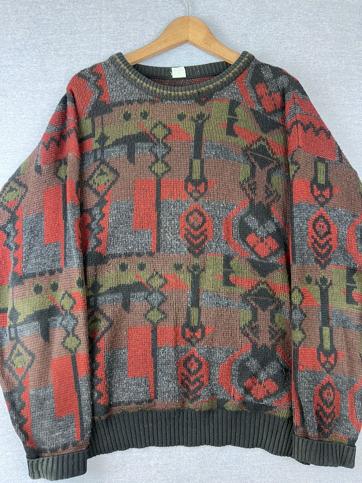 Vintage Mark Astor? Vintage Abstract Sweater XL Mens Long Sleeve Size US XL / EU 56 / 4 - 2 Thumbnail