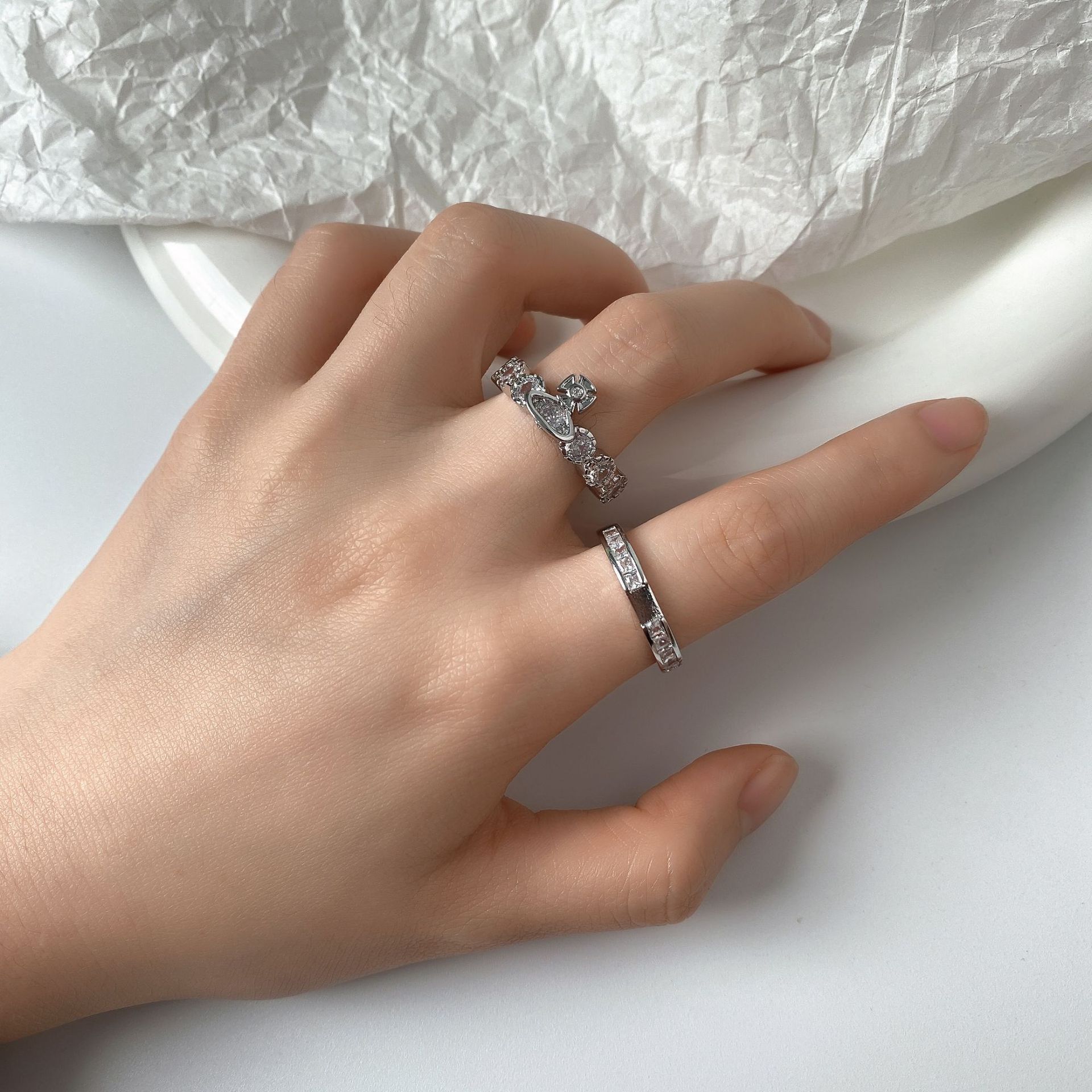Jewelry Vintage Jewelry Rings Open Size Chrome Ring (Size 7-13) Size ONE SIZE - 2 Thumbnail