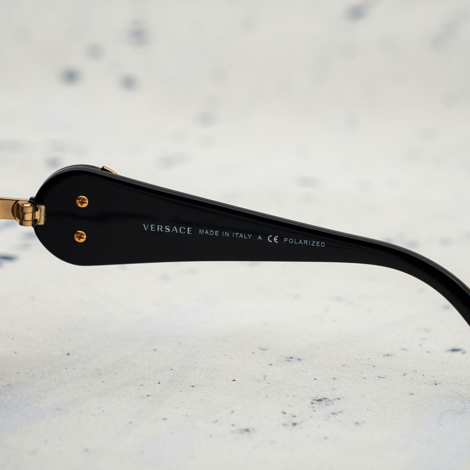 Versace mod 2126 gold medusa logo black shield sunglasses
