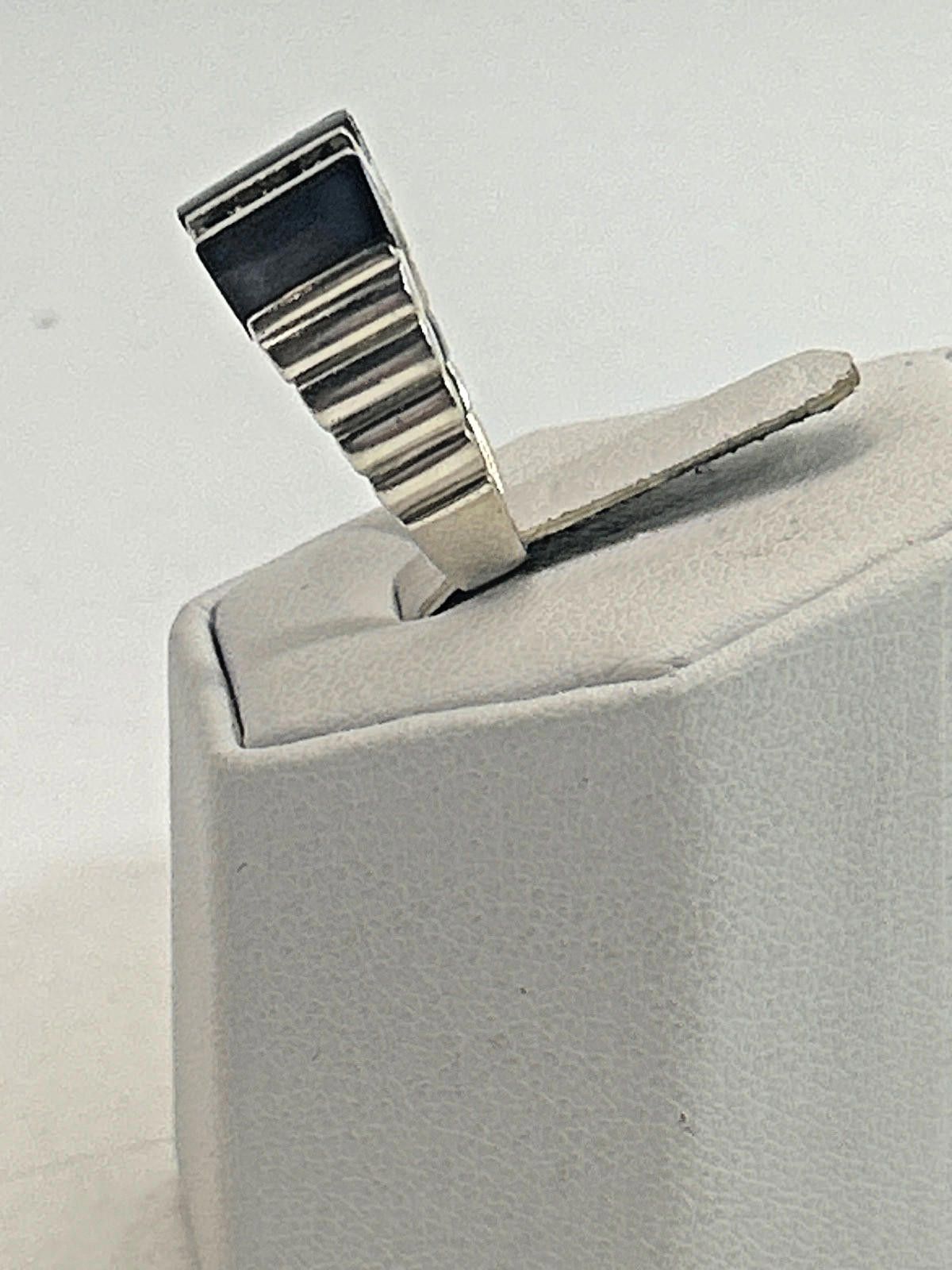 Sterling Silver 925 Vintage Sterling Silver Ring Size 8 with Black stone Size ONE SIZE - 3 Thumbnail
