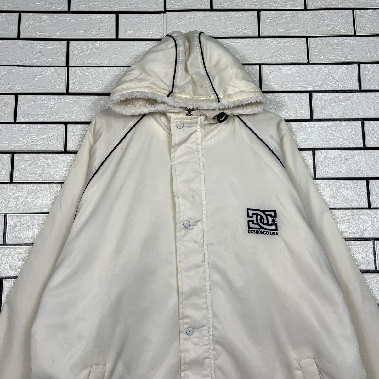 DC Vintage DC SHOE USA Big Logo Long Sherpa Jacket #4038-C183 Size US XL / EU 56 / 4 - 6 Thumbnail