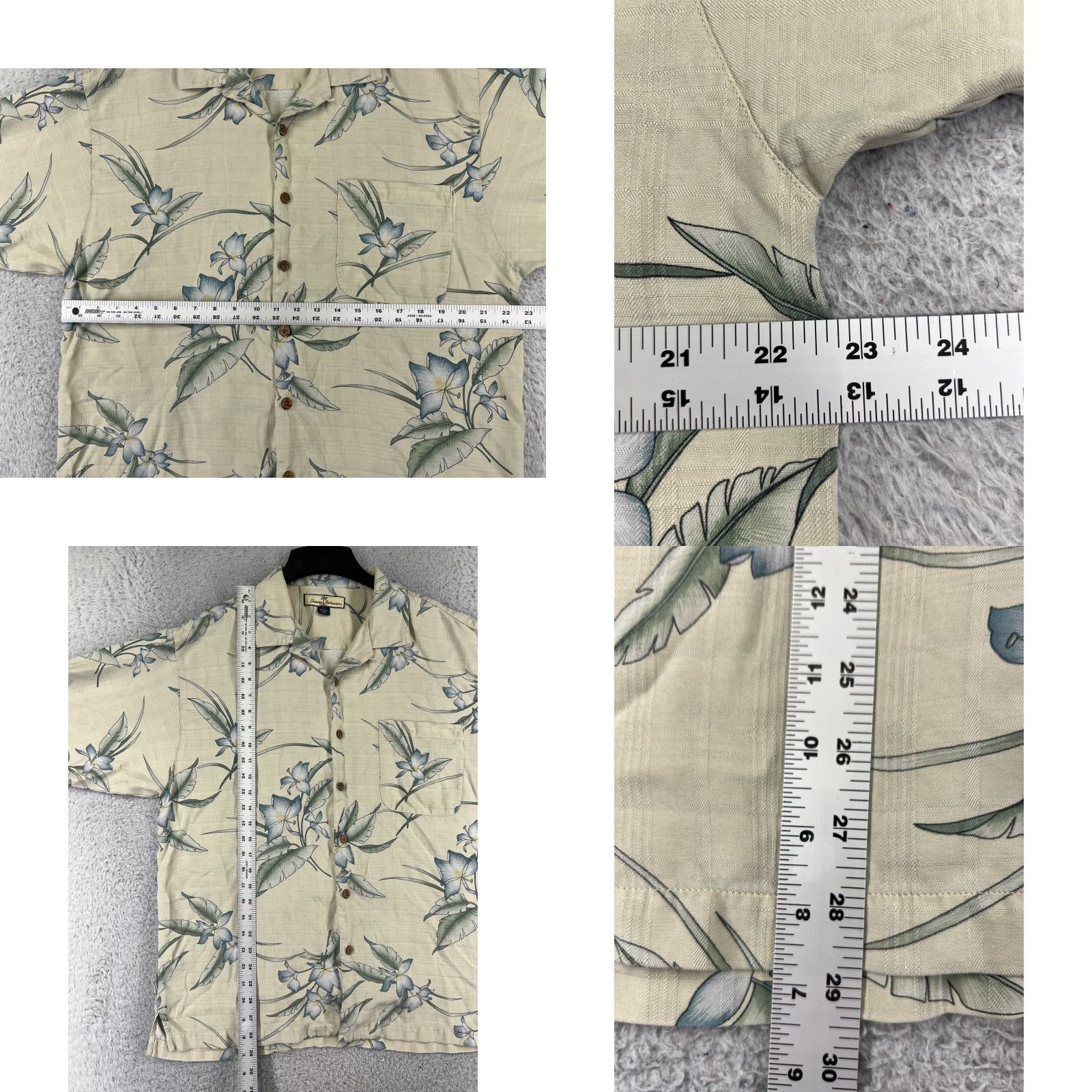 Tommy Bahama Tommy Bahama Shirt Men Large Beige Floral Button Up 100% Silk Pocket Hawaiian Size US L / EU 52-54 / 3 - 8 Thumbnail