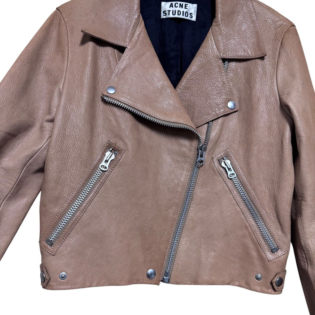 Acne Studios Acne Studios Leather Biker Jacket Goatskin Size XS / US 0-2 / IT 36-38 - 3 Thumbnail