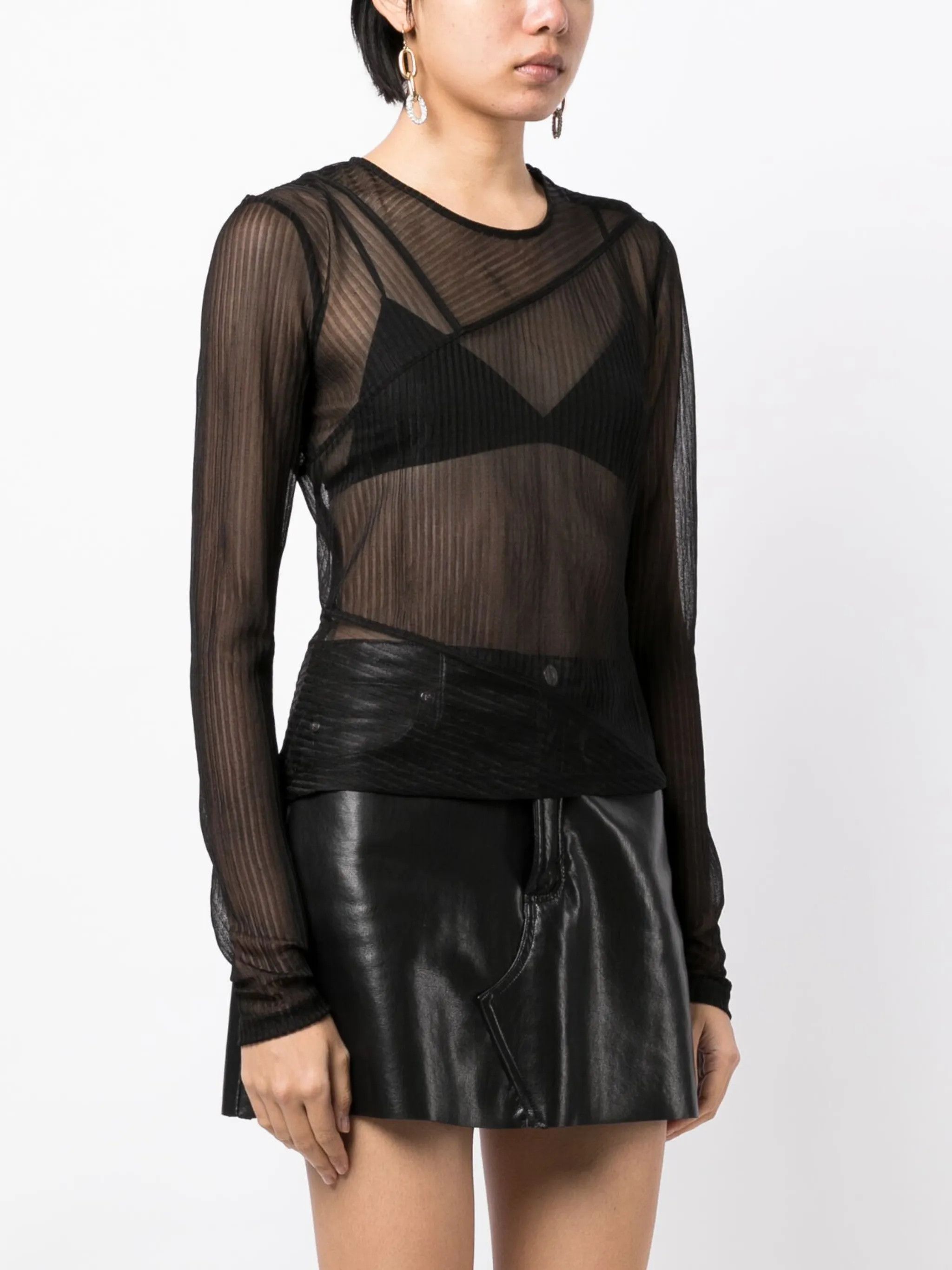 Tom Ford o1w1db10225 TSJ523 Long Sleeve Jersey Top in Black Size XS / US 0-2 / IT 36-38 - 3 Thumbnail