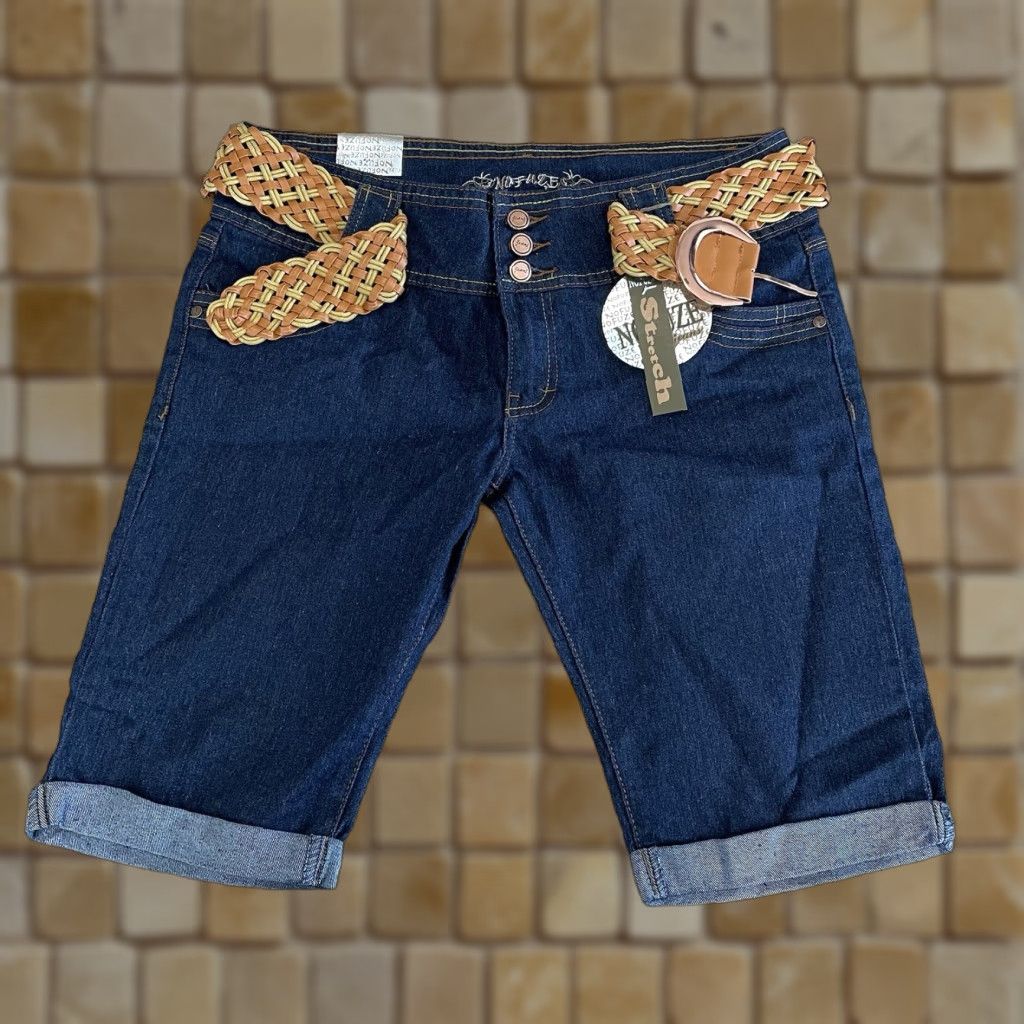 Vintage VINTAGE Nofuze Jeans Women's Bermuda Shorts Size 12 Blue Cotton Blend Denim Stretch Mid Rise Size 34" / US 12 / IT 48 - 1 Thumbnail