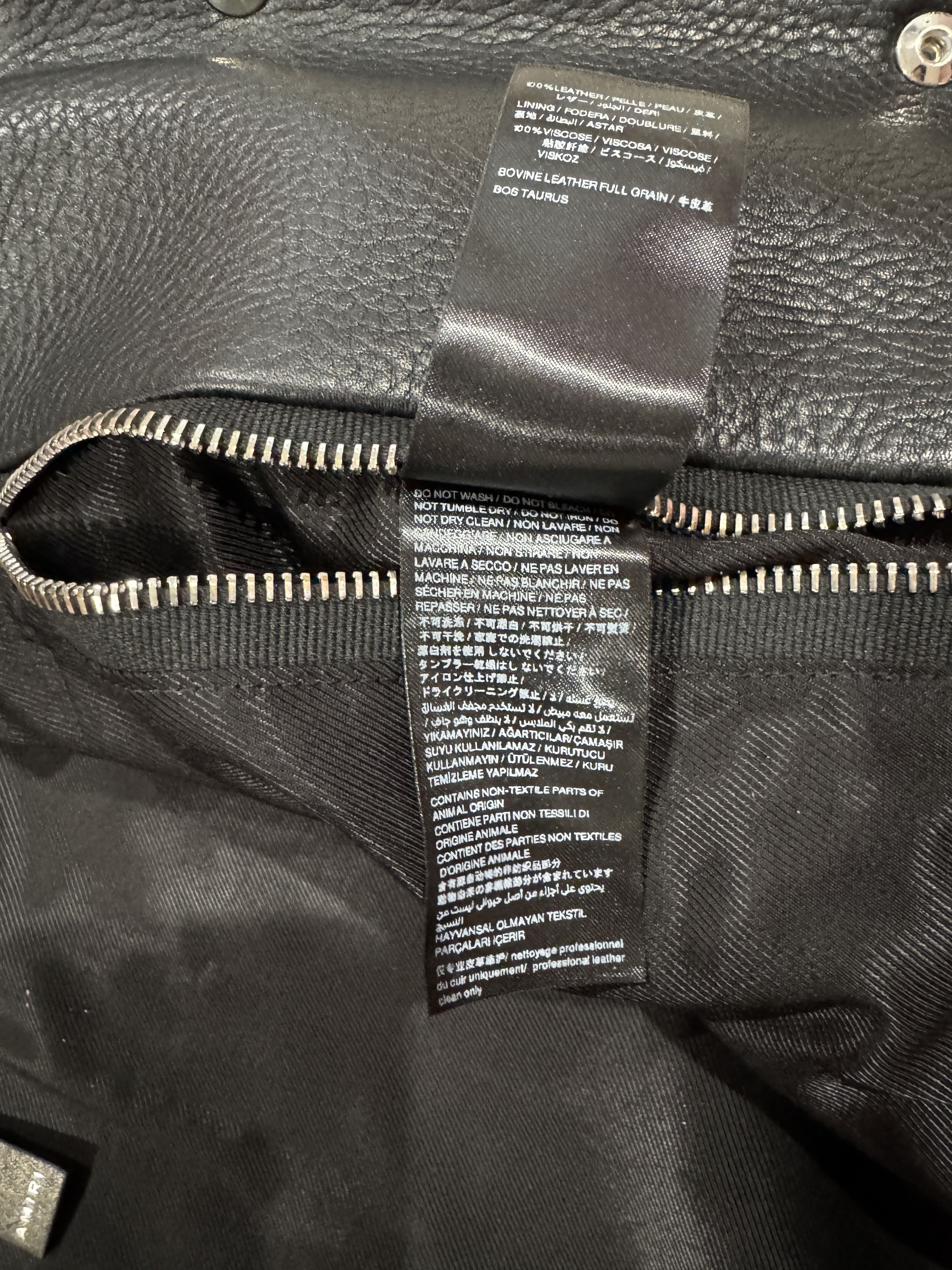 Amiri Amiri leather jacket in black/ white Size US L / EU 52-54 / 3 - 6 Thumbnail