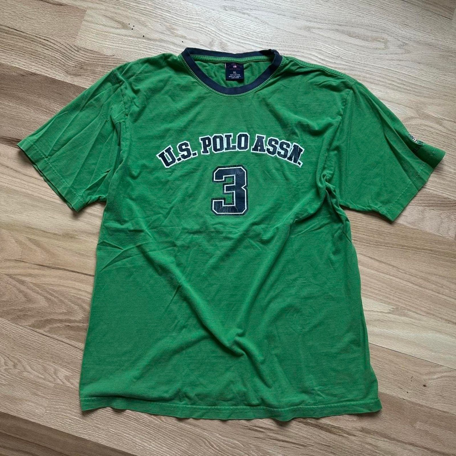 U.S. Polo Assn. vintage 90s y2k varsity green us polo assn ringer shirt Size US XL / EU 56 / 4 - 1 Thumbnail