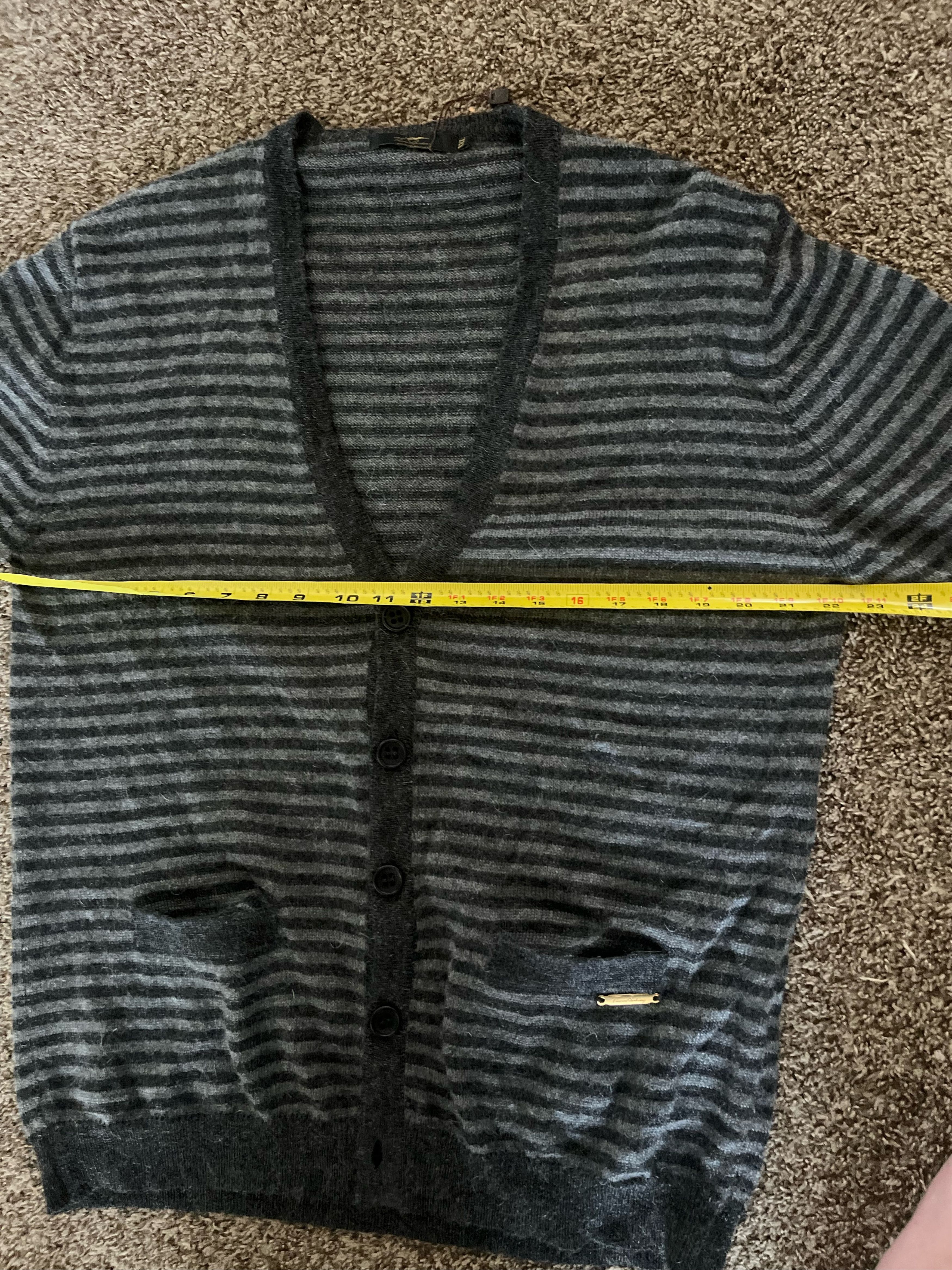 Burberry Thomas Burberry Mohair Striped Cardigan Size US XXL / EU 58 / 5 - 2 Thumbnail