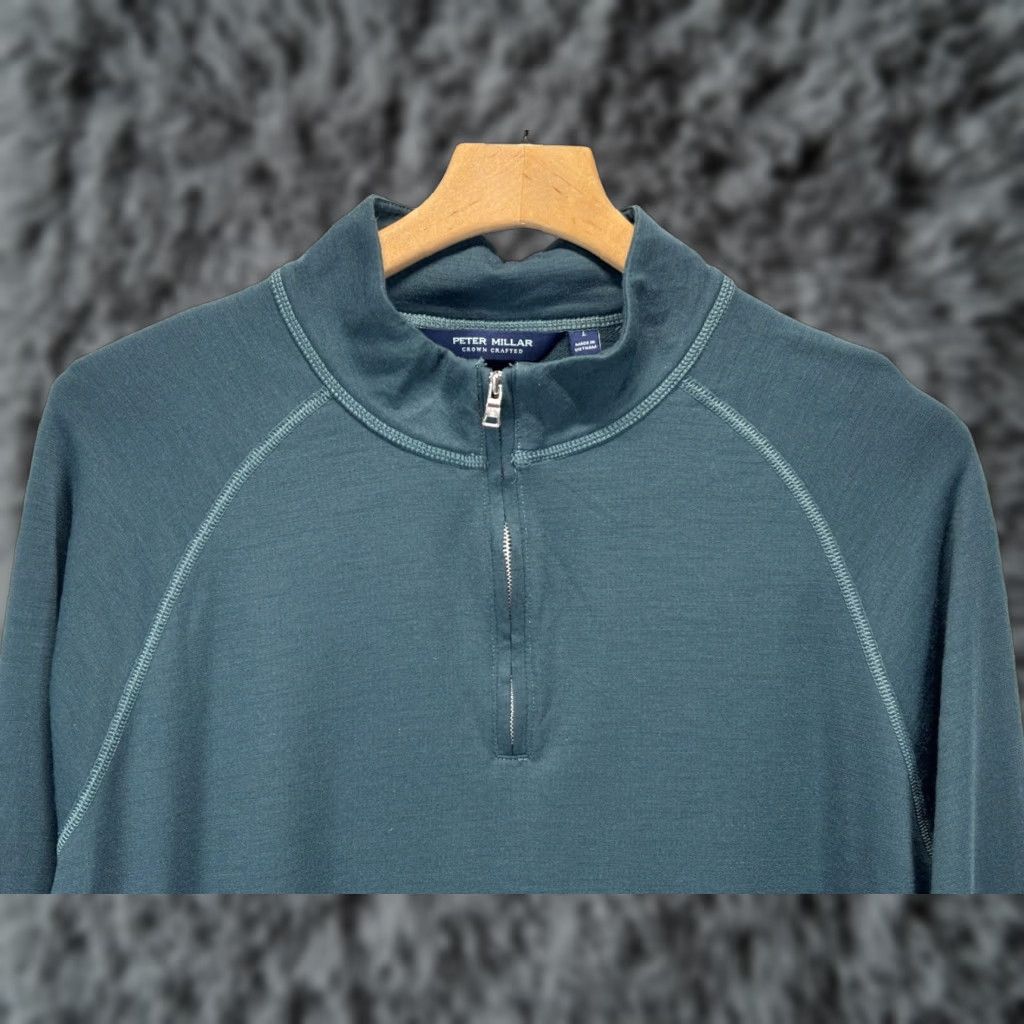 Peter Millar Peter Millar Merino Wool 1/4 Zip Pullover Shirt Sweater Mens L Green Golf sweater 1/4 Zip Merino Wool Shirt Size US L / EU 52-54 / 3 - 1 Thumbnail