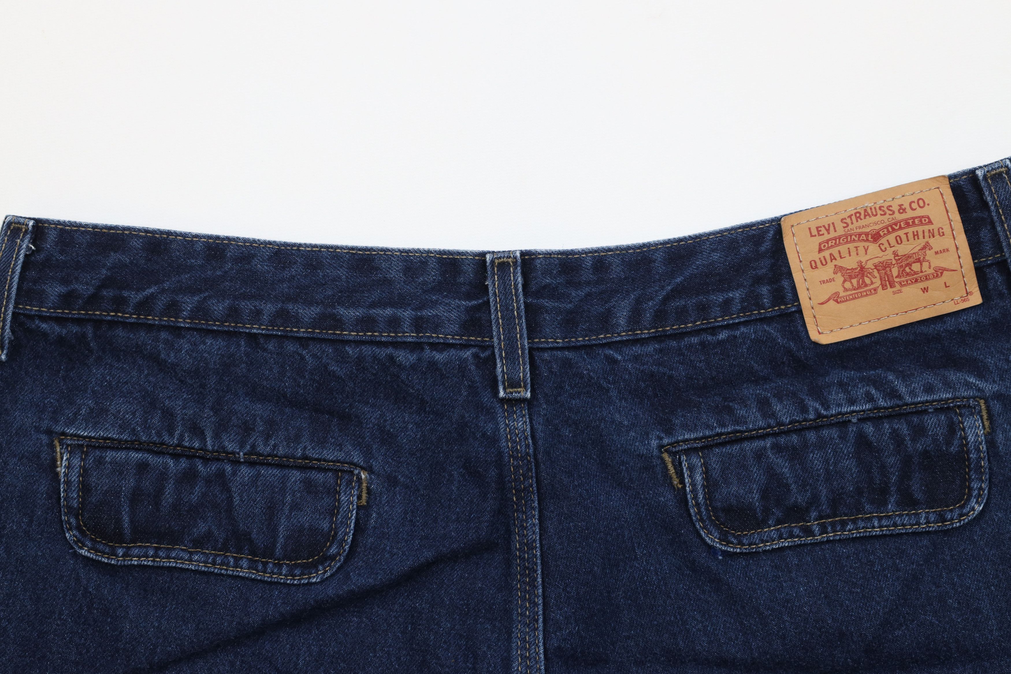 Levi's Vintage Y2K 2002 Levis Baggy Relaxed Denim Cargo Shorts Size 38" / US 16 / IT 52 - 10 Thumbnail