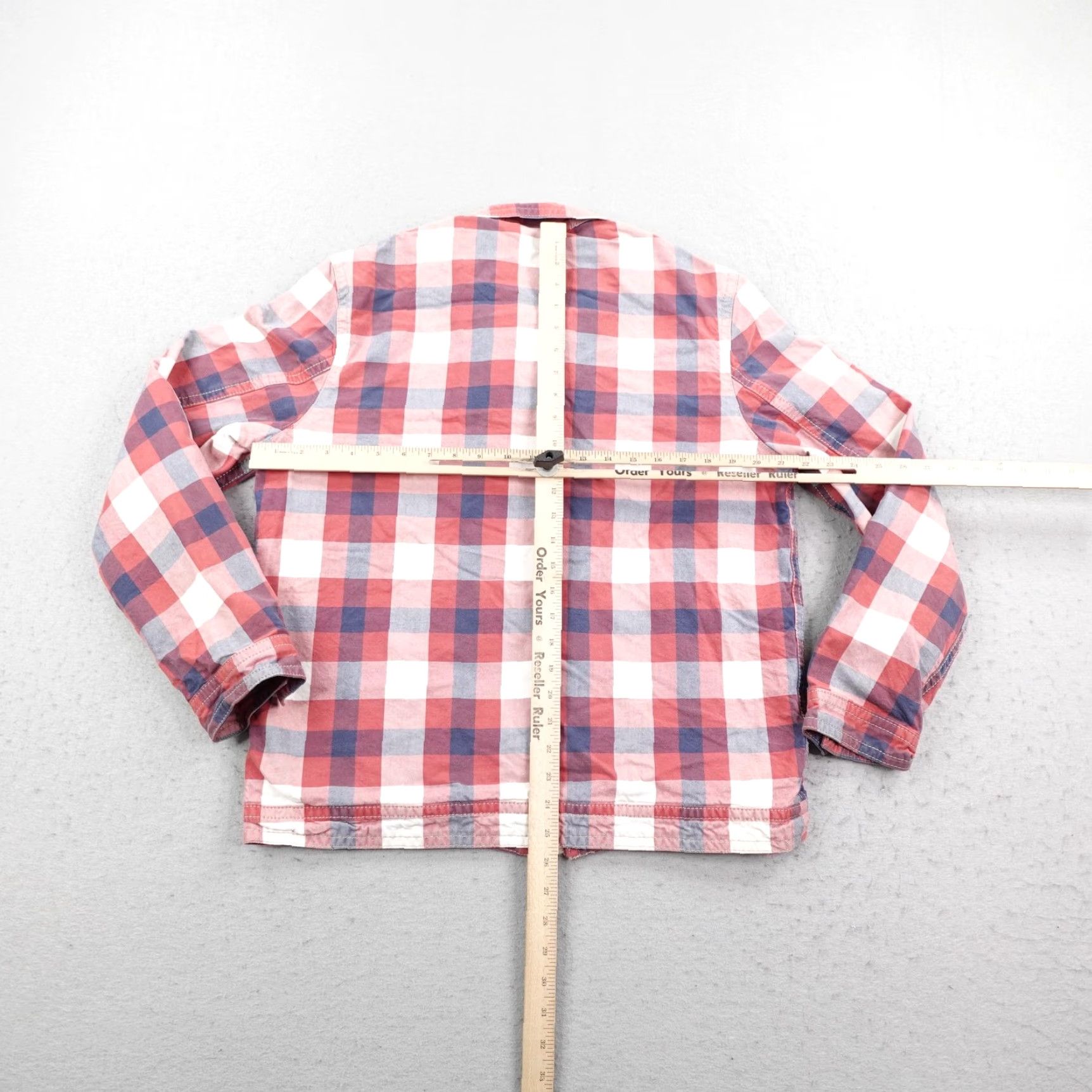 American Eagle Outfitters VINTAGE American Eagle Jacket Mens M Chore Coat Red White Blue Lined Cotton Casual Workwear 90s Plaid Bomber Zip Pockets Collared Shirt? Size US M / EU 48-50 / 2 - 5 Thumbnail