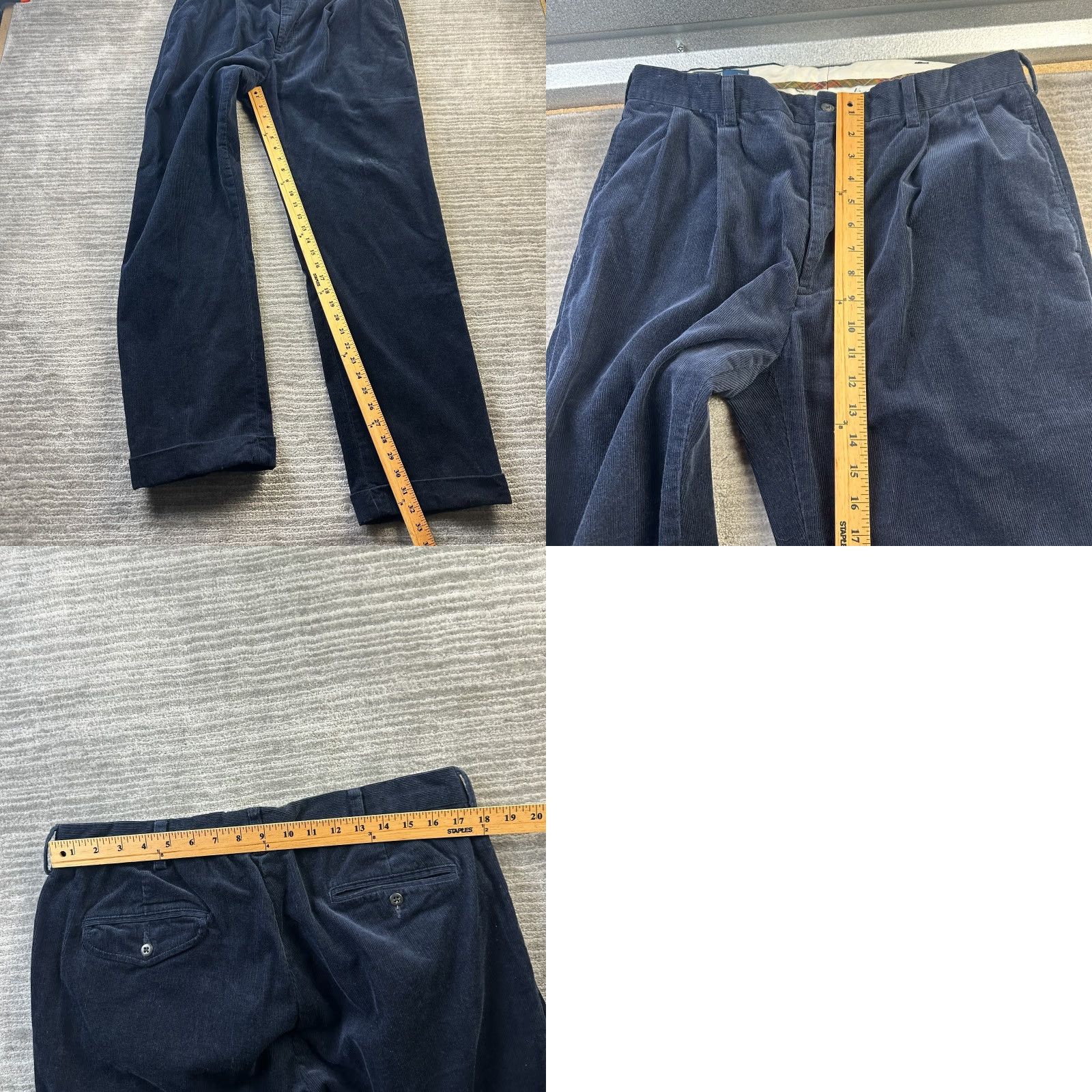 Polo Ralph Lauren VINTAGE Polo Ralph Lauren Pants Corduroy Mens 36x32 Blue Trousers Pleated Hammond Size US M / EU 48-50 / 2 - 8 Thumbnail