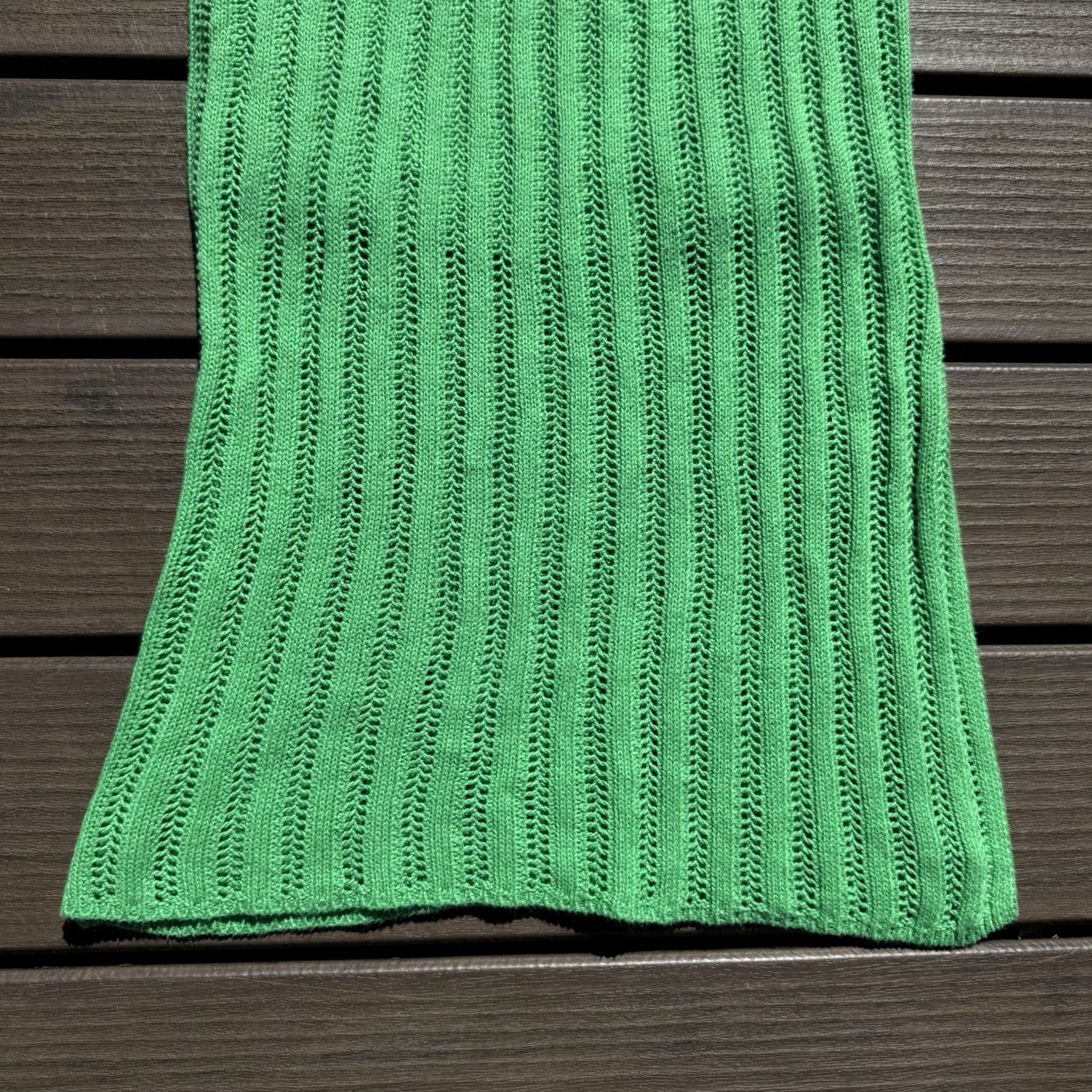 Vintage Freshman 1996 Skirt Midi Green Crochet Slit Lined Size L Womens Size 36" / US 14 / IT 50 - 2 Thumbnail
