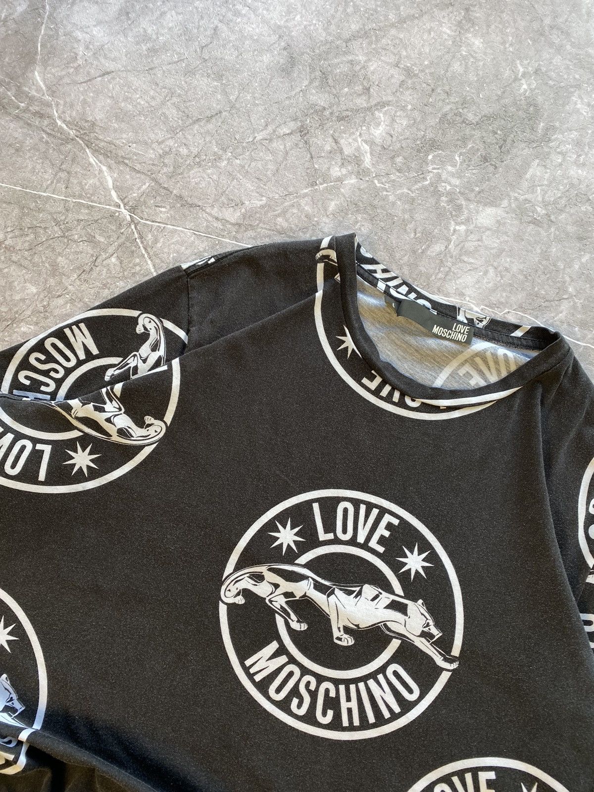Designer × Moschino Rare Love Moschino Panther Multi logo Black T shirt Size US L / EU 52-54 / 3 - 3 Thumbnail