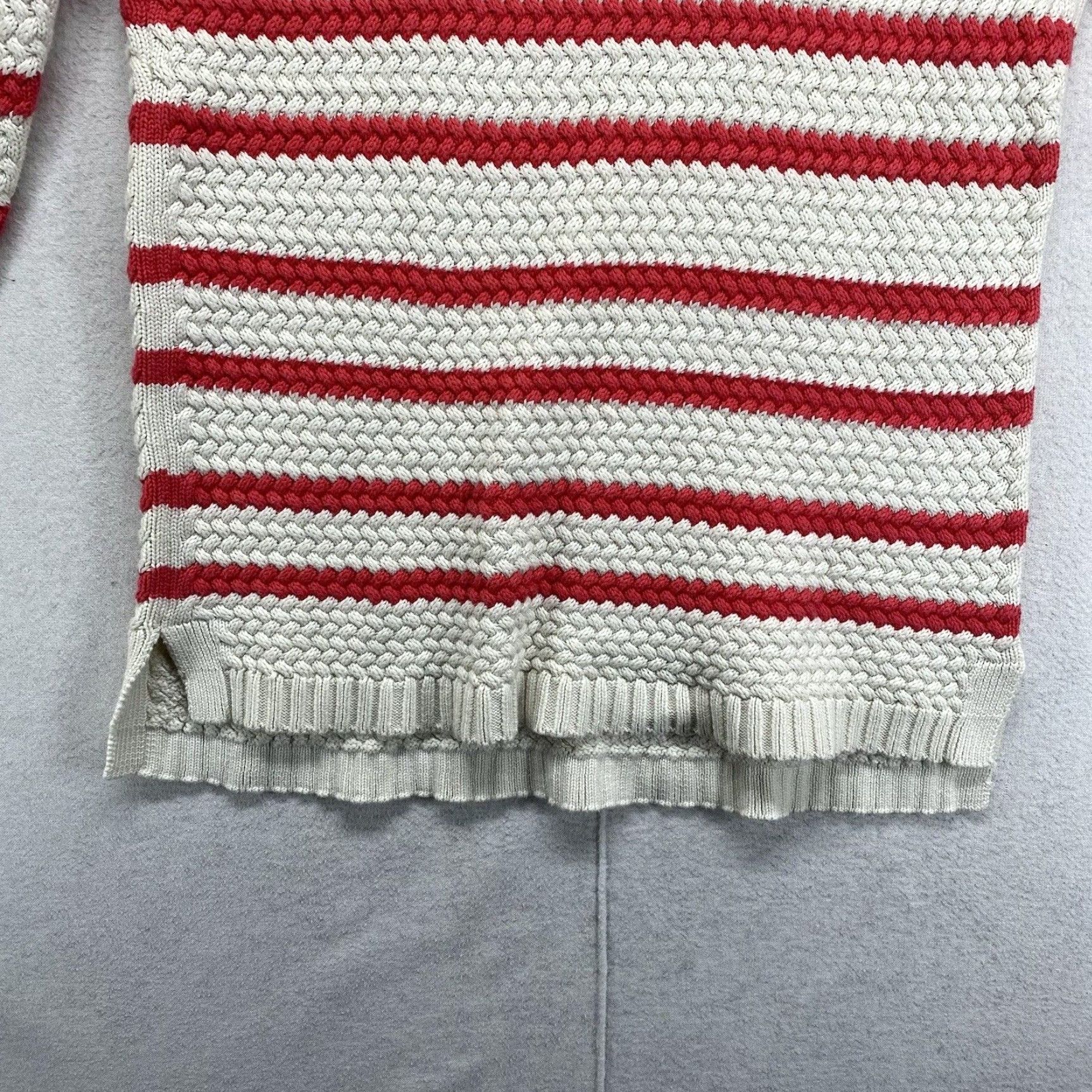 Talbots Talbots Women’s Sweater Red & White Striped Cable Knit Petite Thick Knit Womens Size S / US 4 / IT 40 - 4 Thumbnail